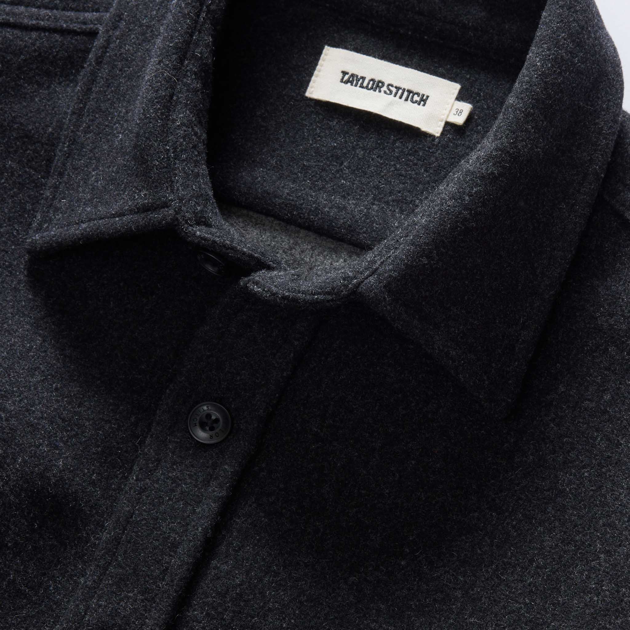 The Maritime Shirt Jacket in Wool Heather Charcoal