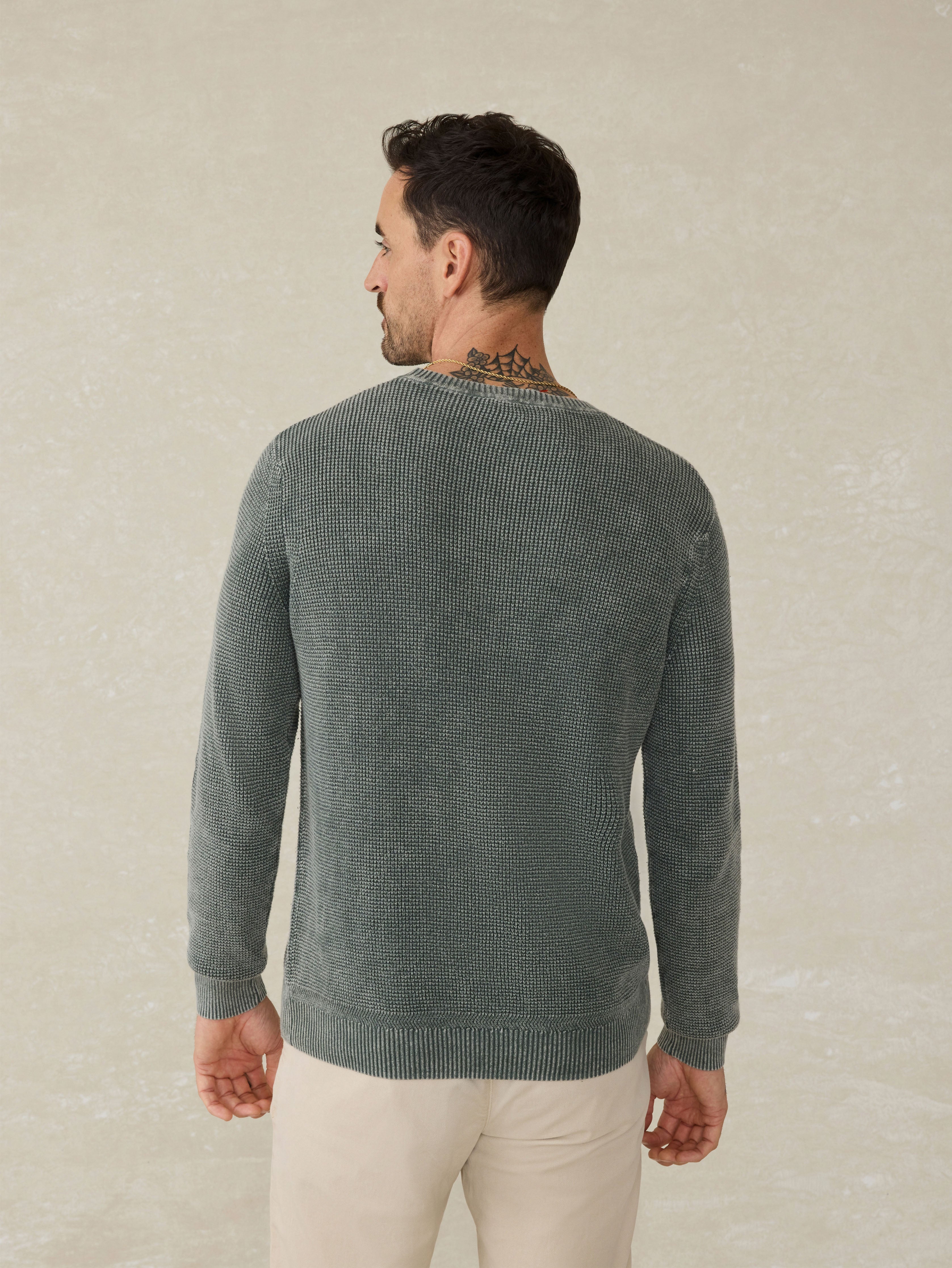 Sunwashed Crewneck Sweater Mountain Olive