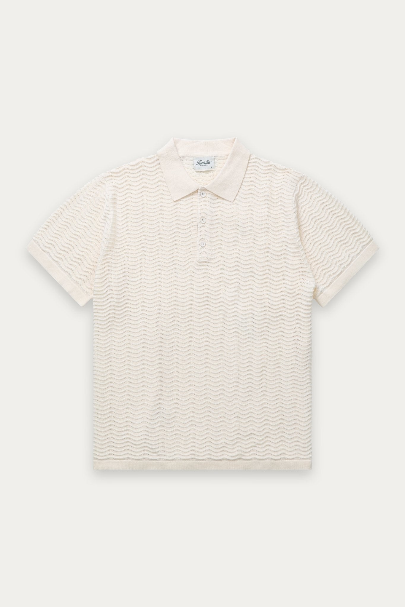 Wave Knit Polo Off White