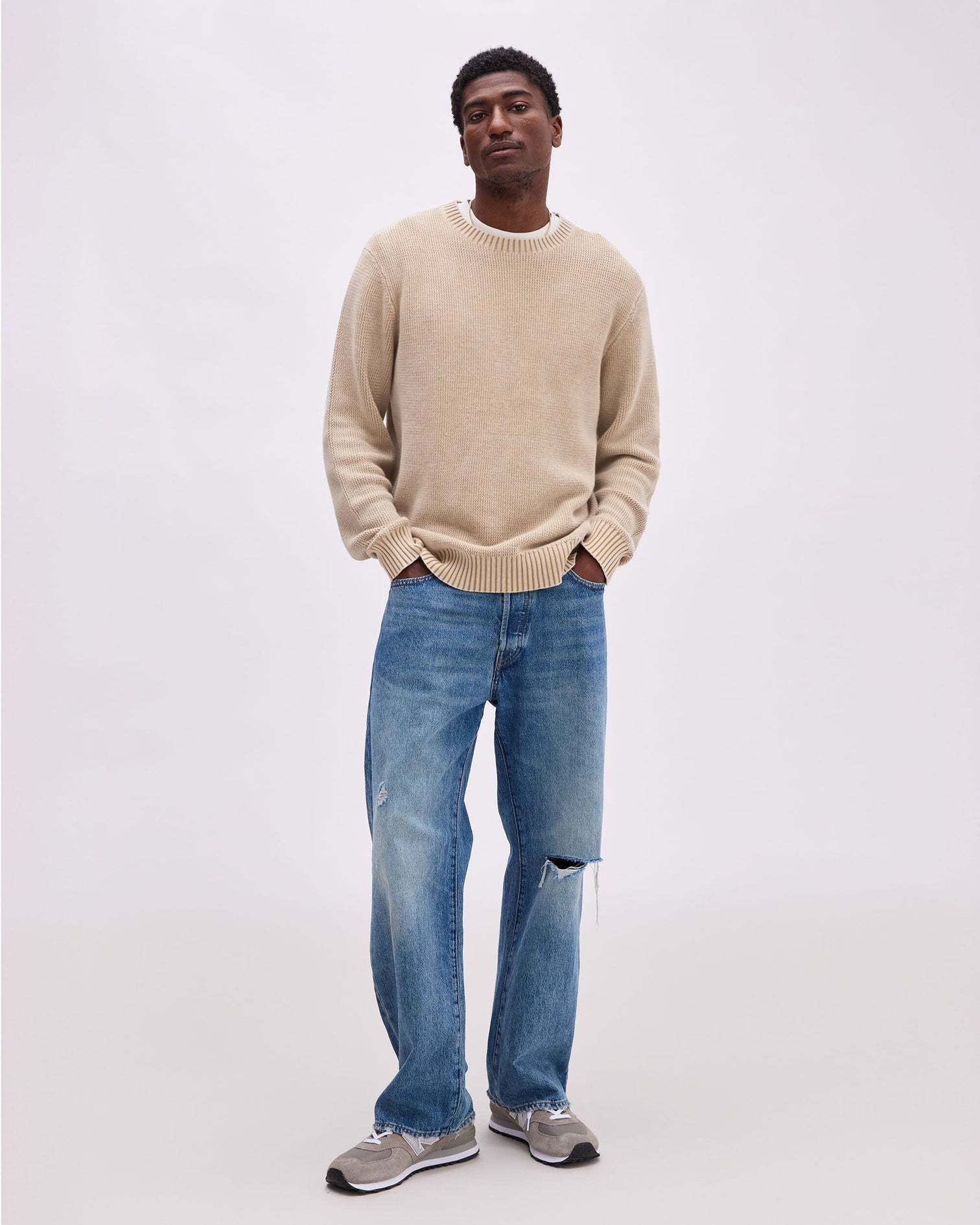 Dune Open Knit Sweater Khaki