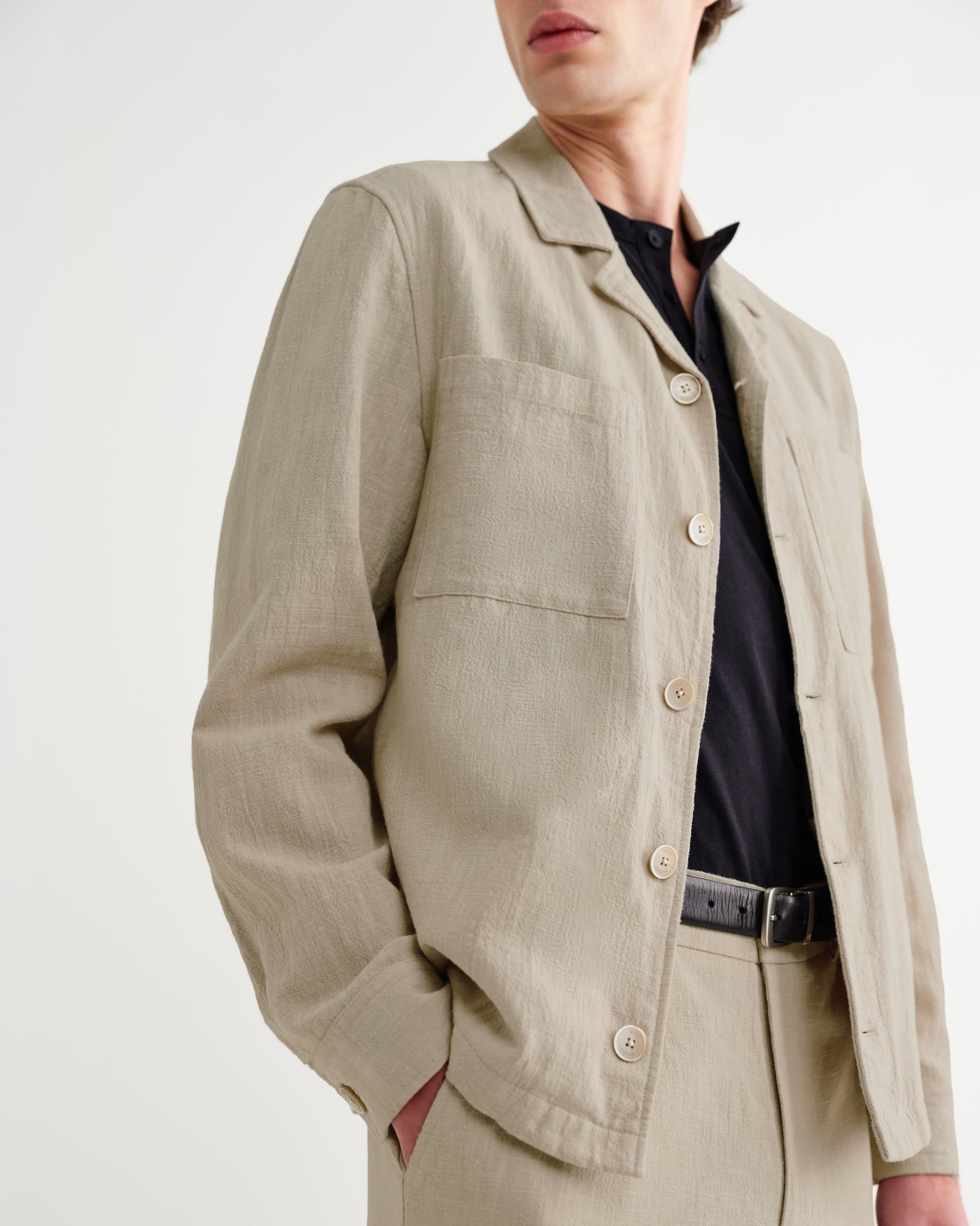 Aldred Overshirt in Cotton Linen Natural