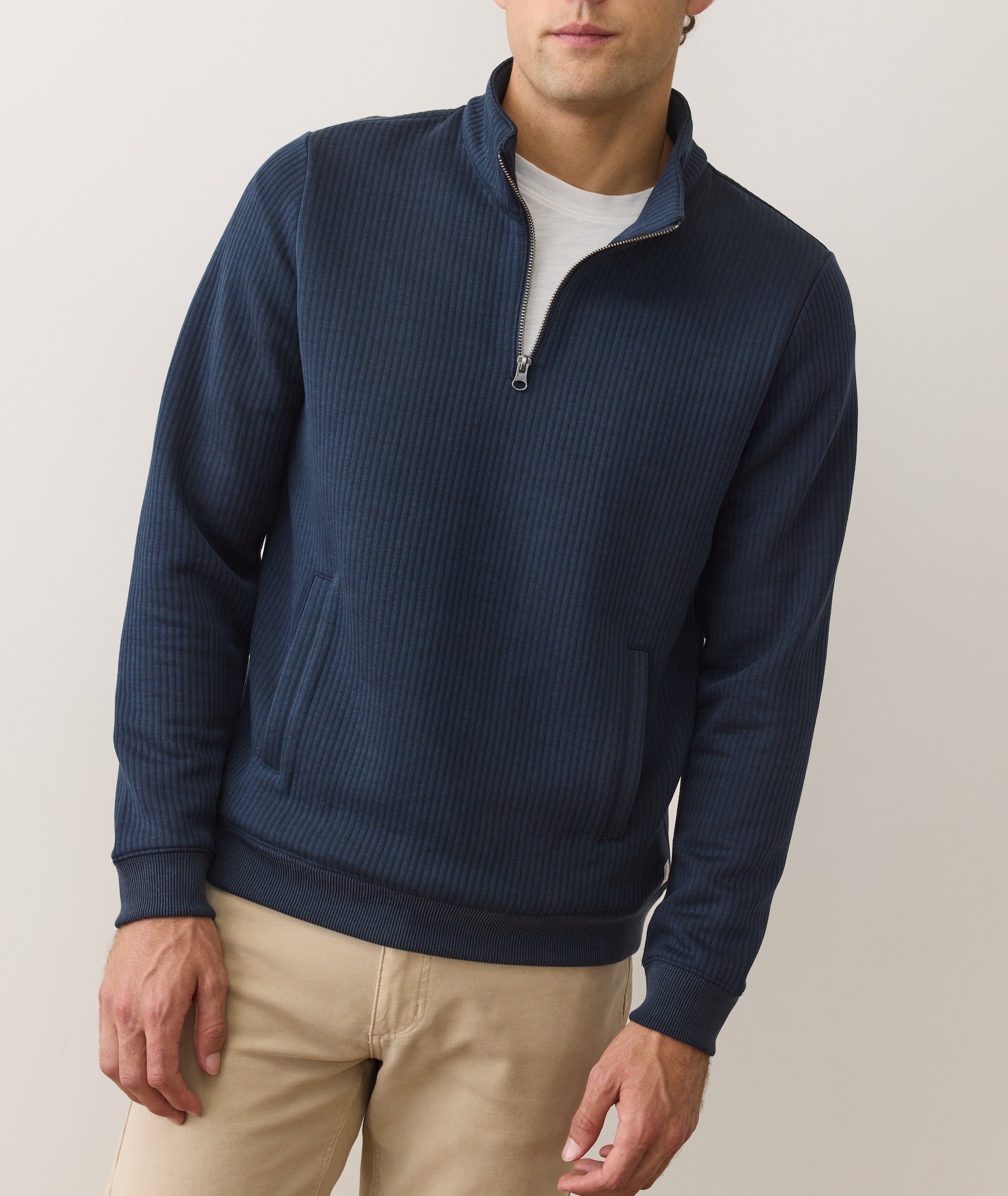 Corbet Quilted Quarter Zip Navy