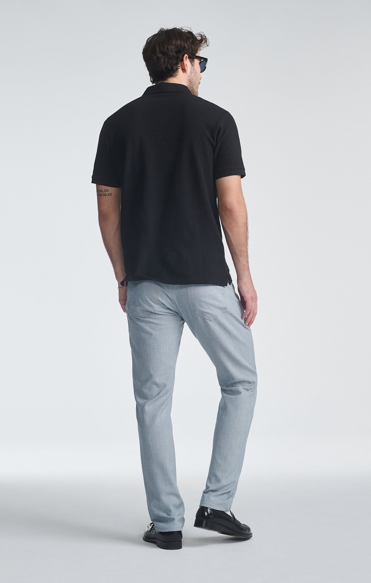 Marcus Twill Slim Straight Pant Bone Cross Hatch