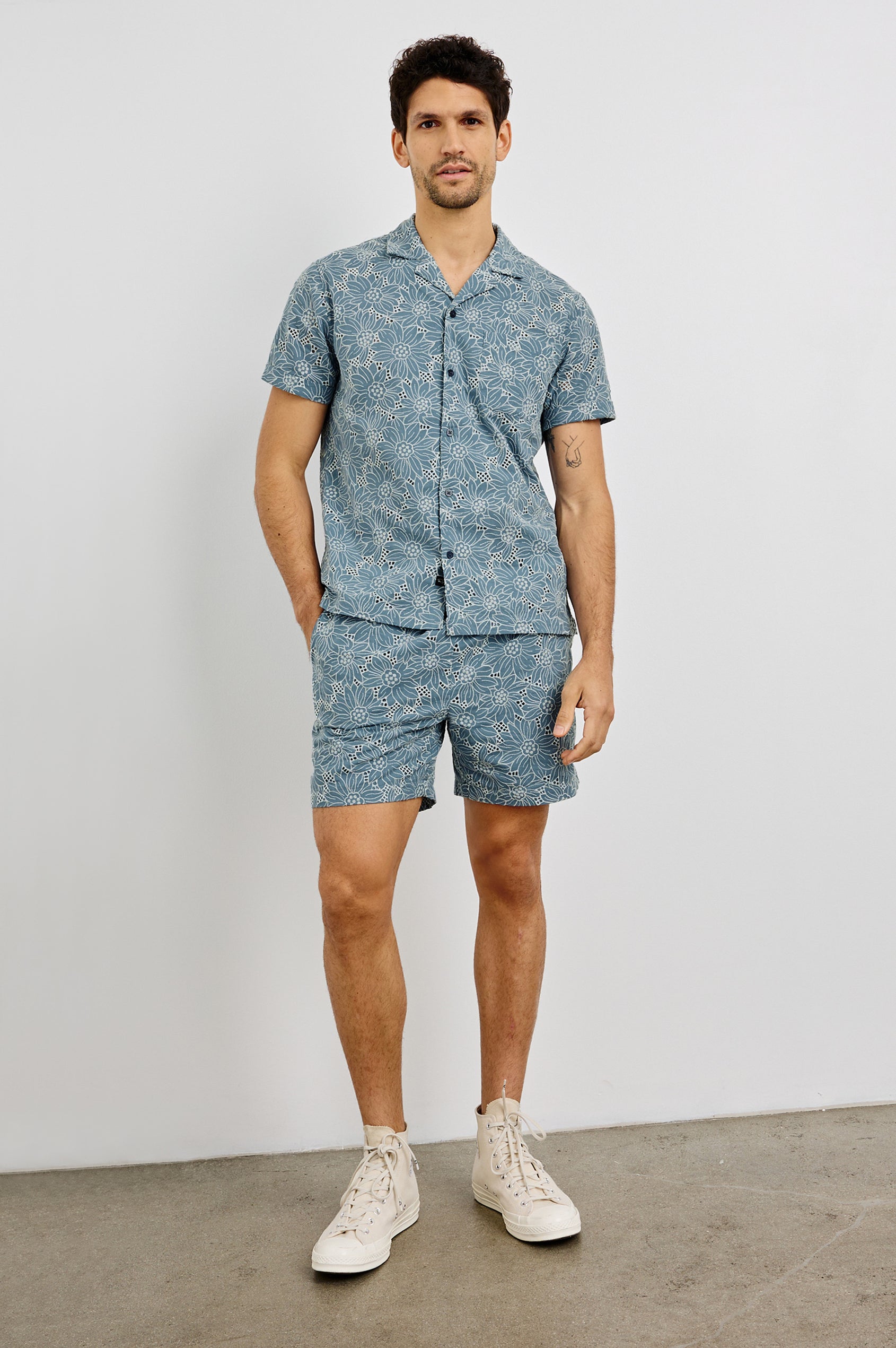 Tyler Shirt Multi Blue Sunflower