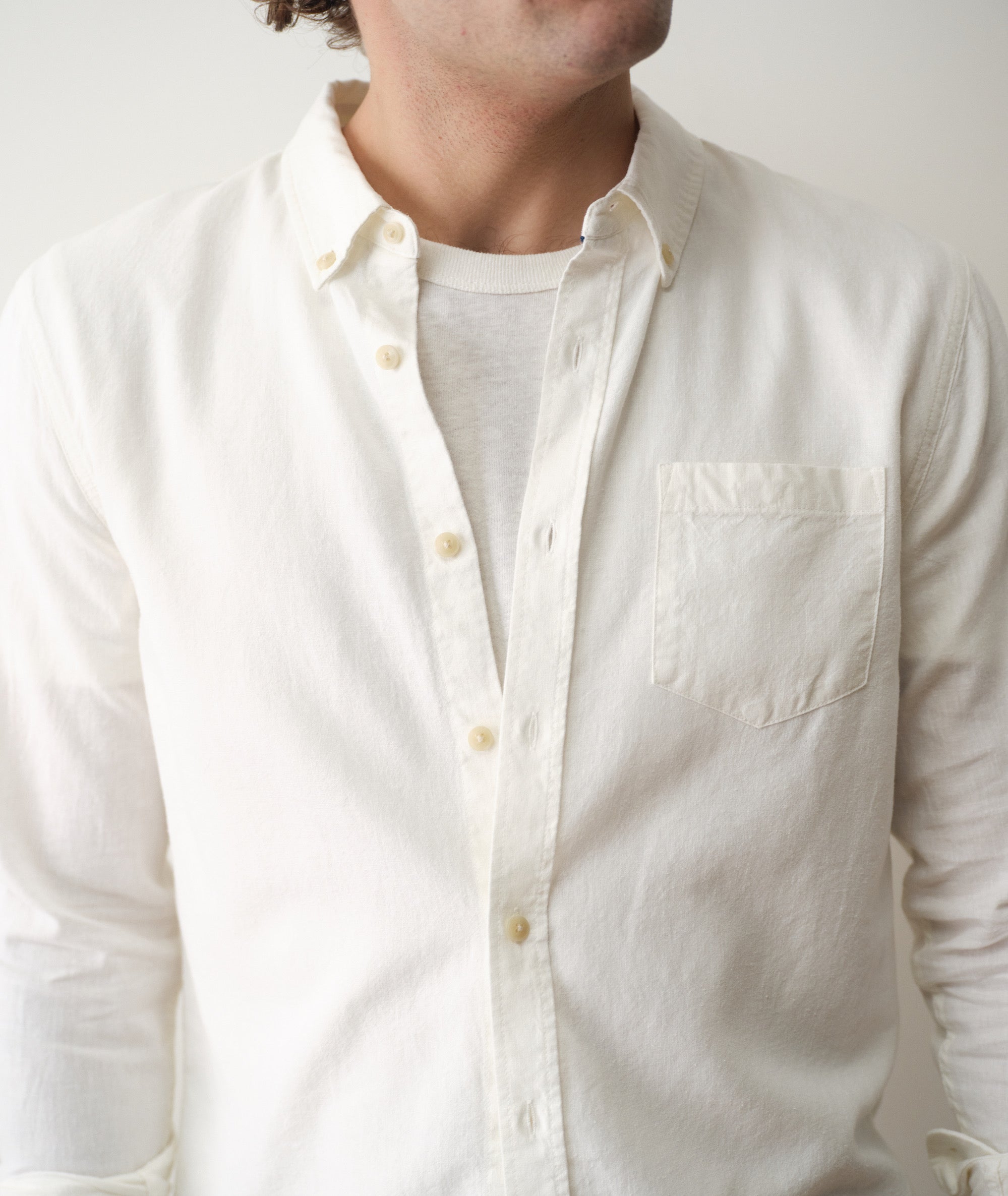 Better-Than-Linen Long Sleeve Shirt White