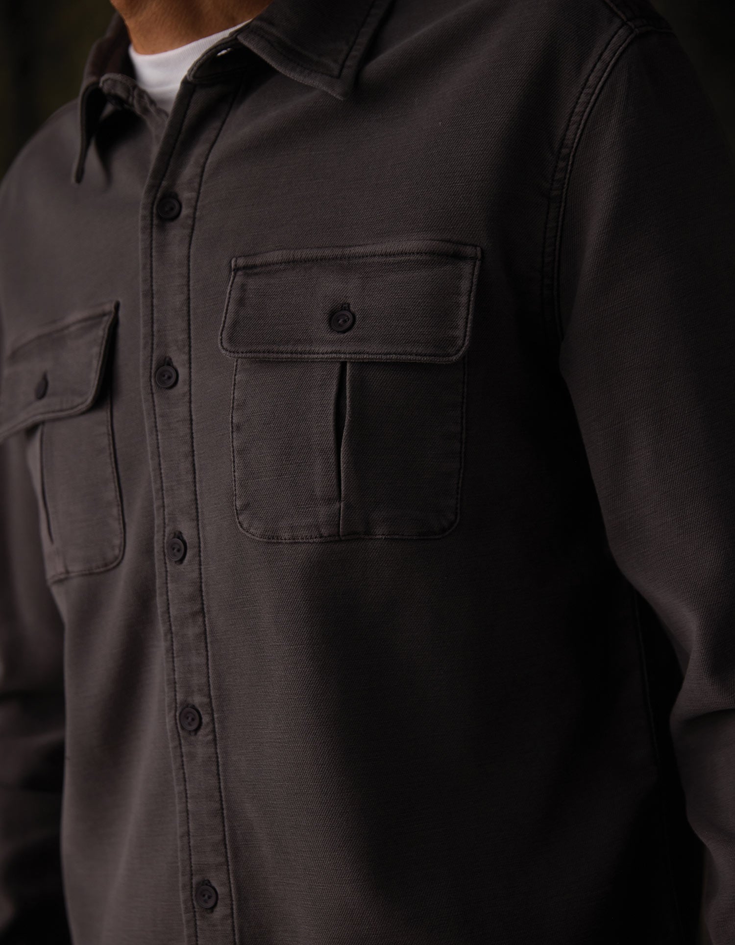 Comfort Terry Shirt Jacket Steel