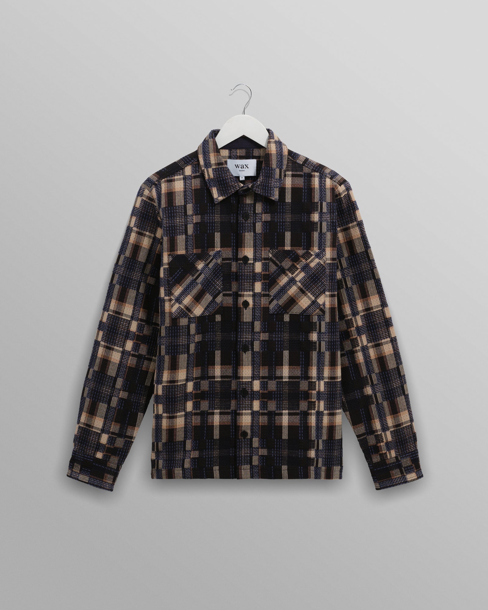 Whiting Overshirt - Glitch Check Natural/Navy