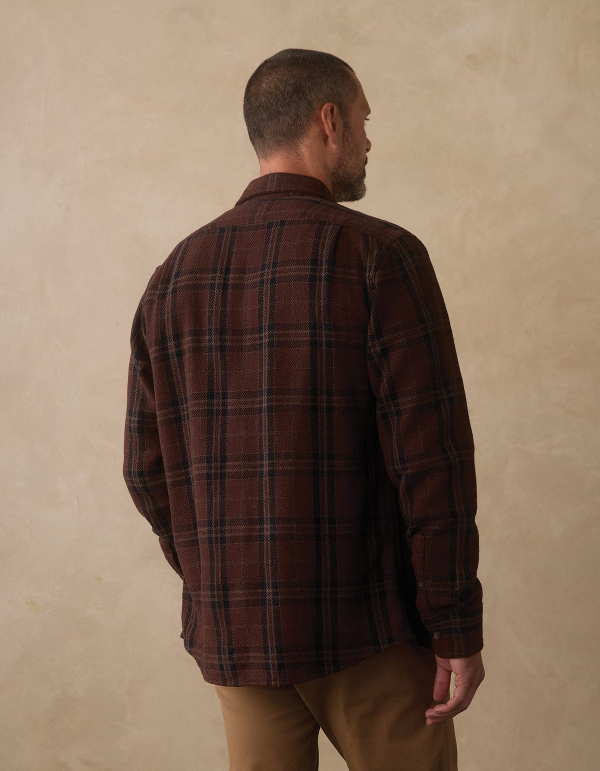 Mountain Textured Overshirt Spiced Brandy Plaid