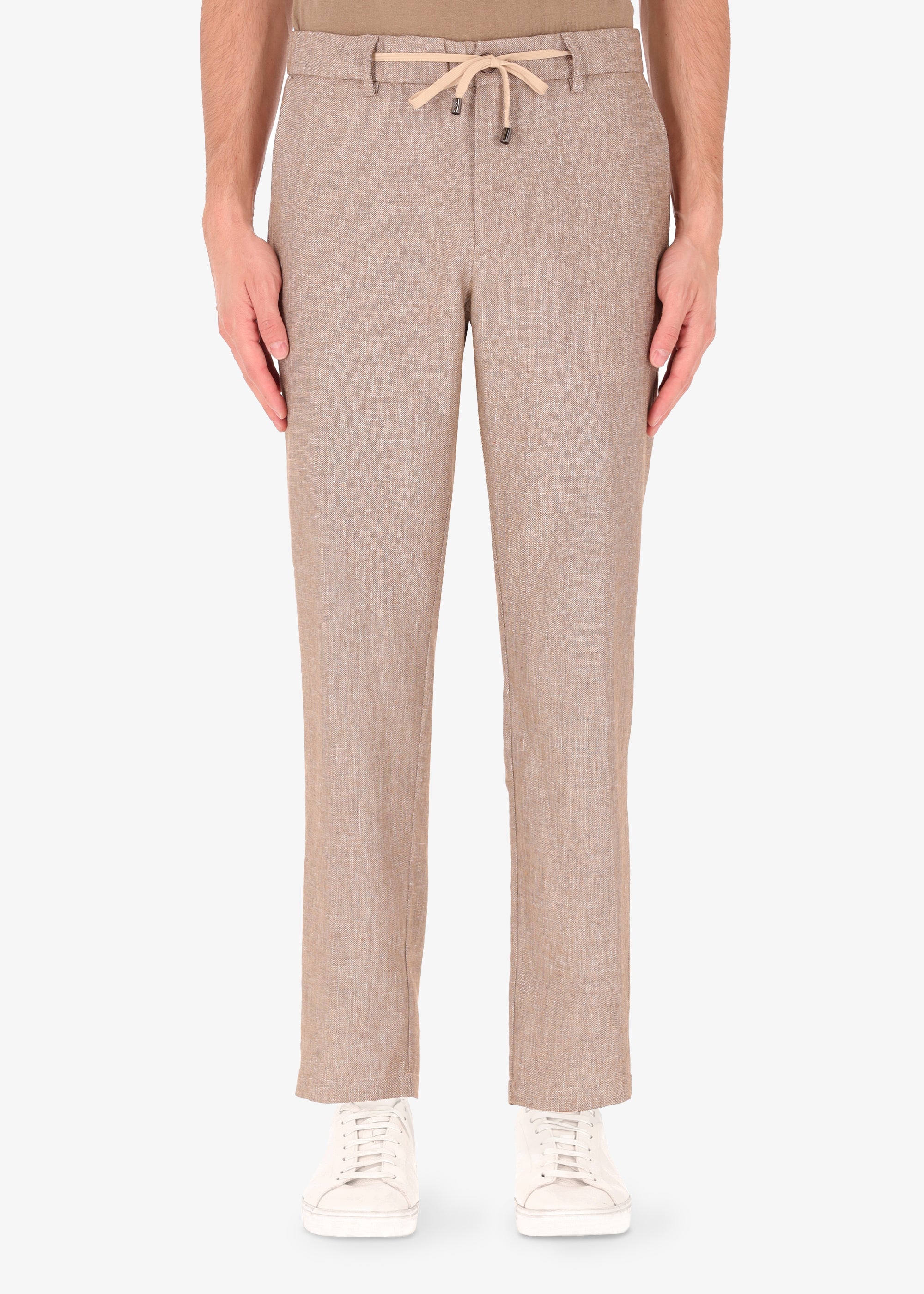 Certo Ban Pleated Linen Trouser Mud