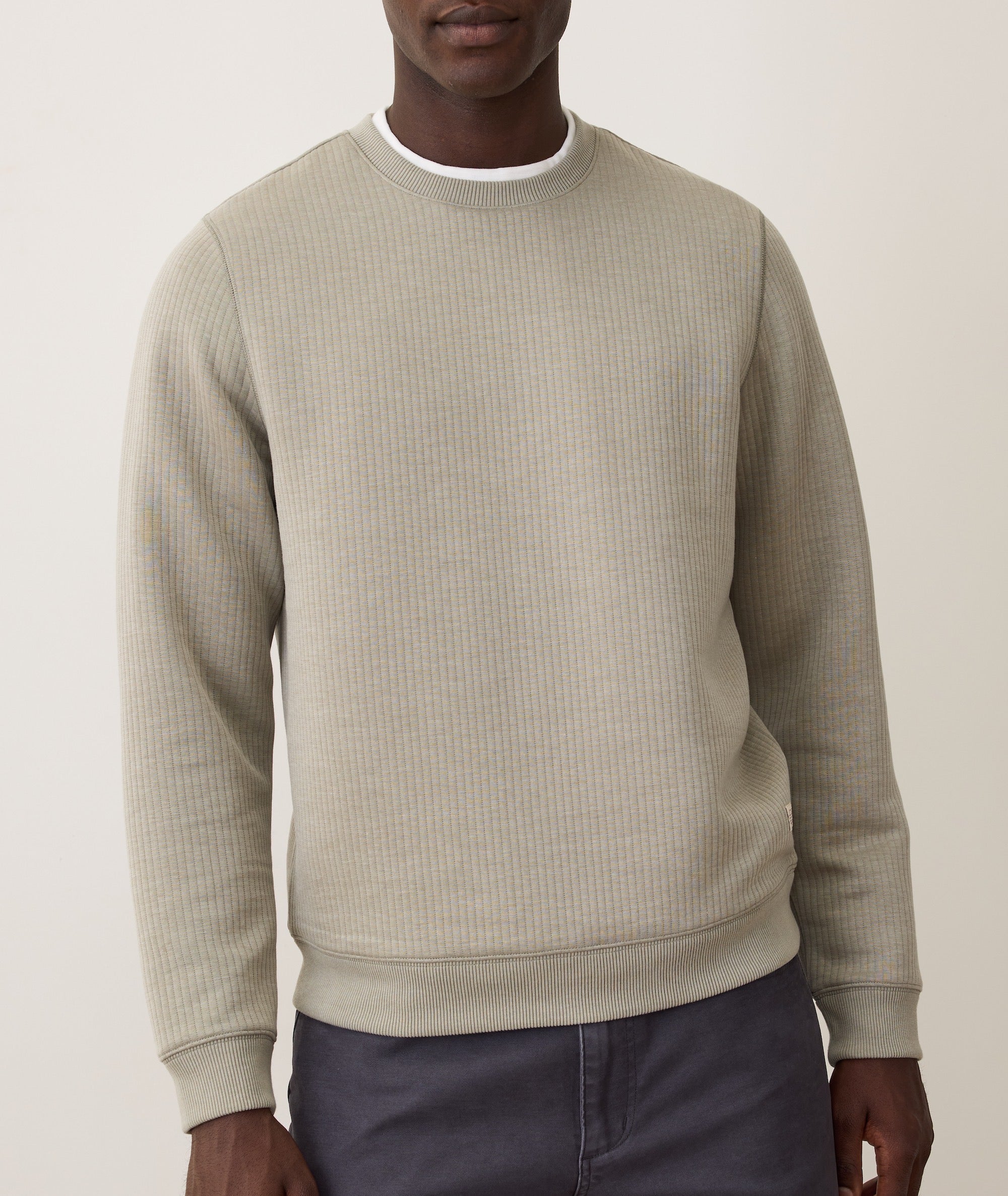 Corbet Quilted Crewneck Taupe