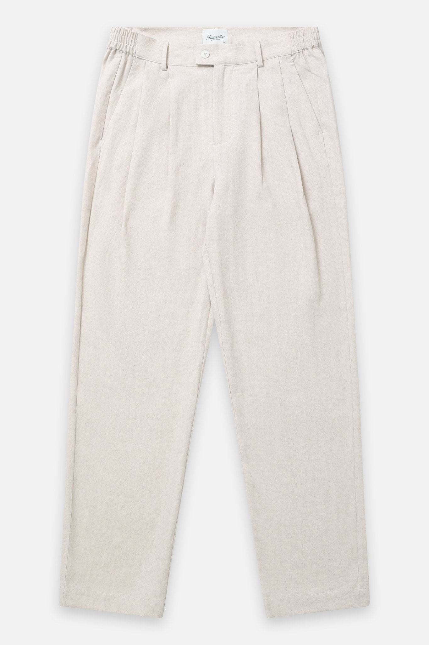 Linen Double Pleated Pants Natural