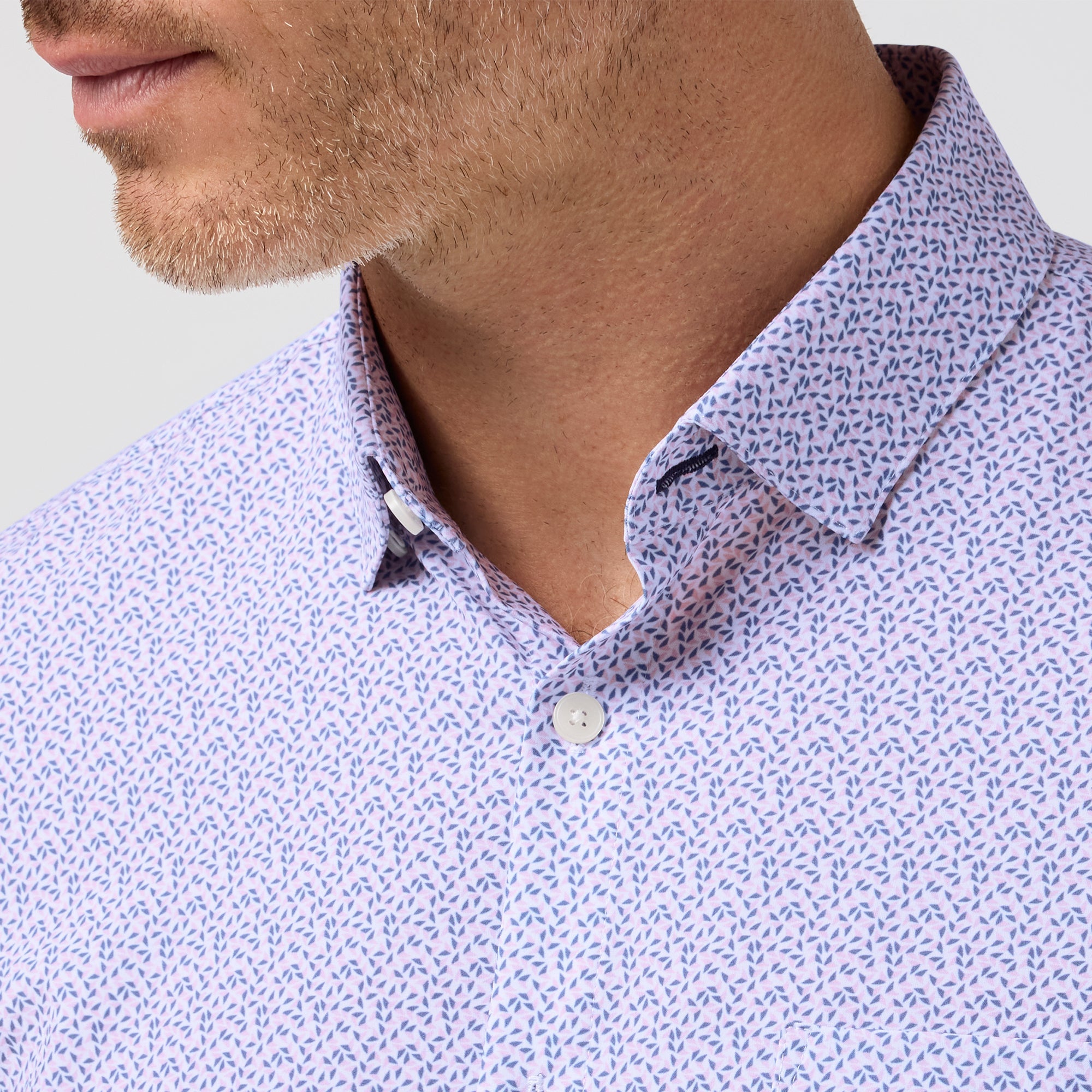 Leeward Short Sleeve Dress Shirt Pink Salt Retro Boomerang