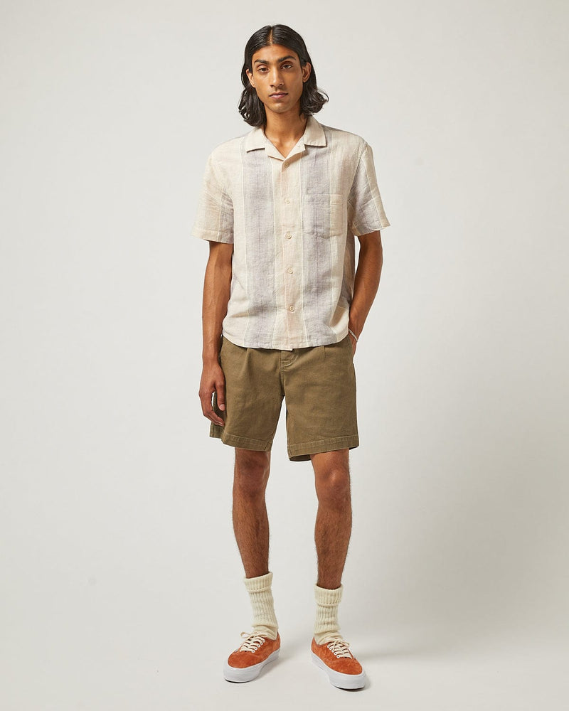 Sunset Stripe Short Sleeve Camp Shirt Violet