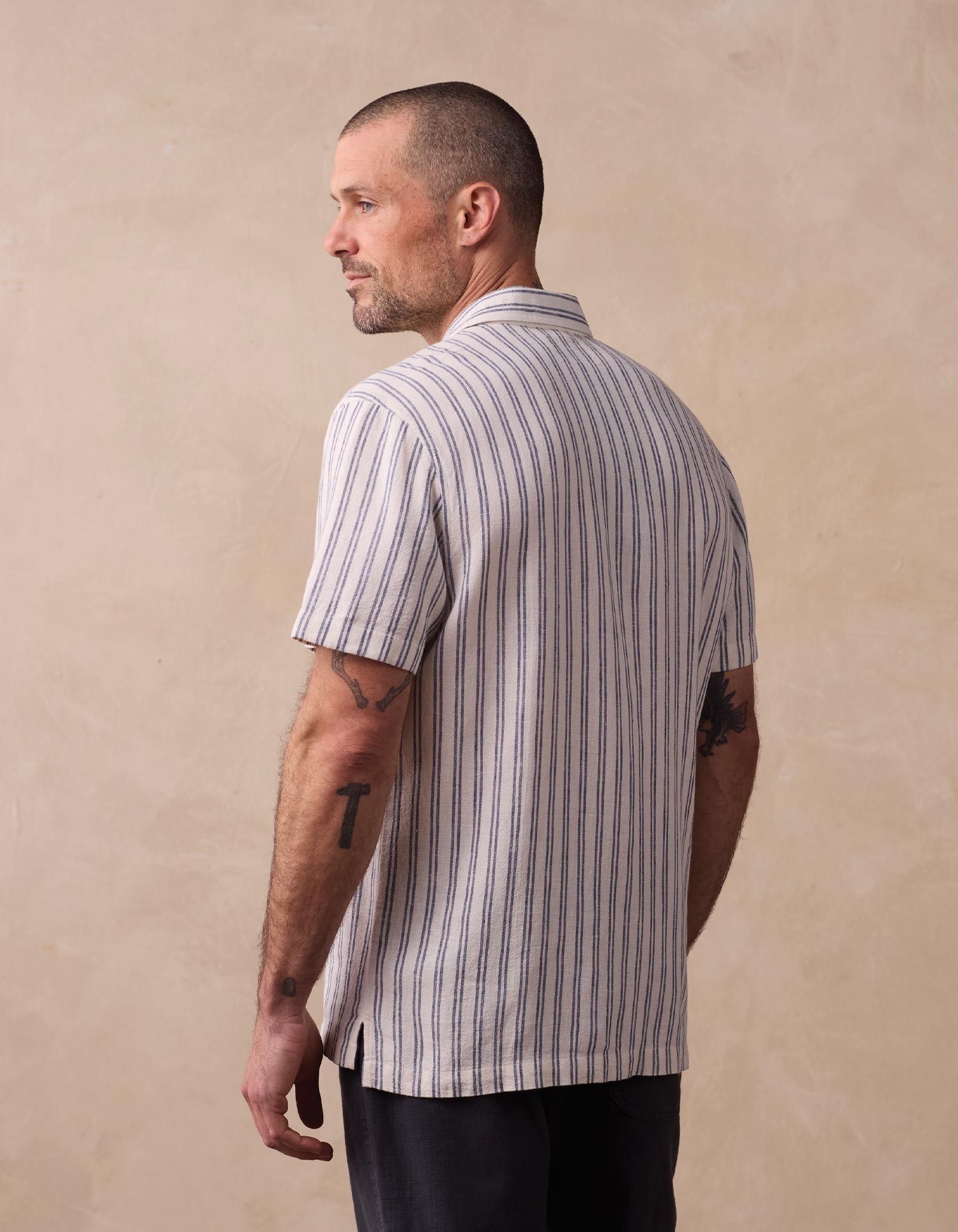 Freshwater Camp Shirt Vintage Blue Stripe