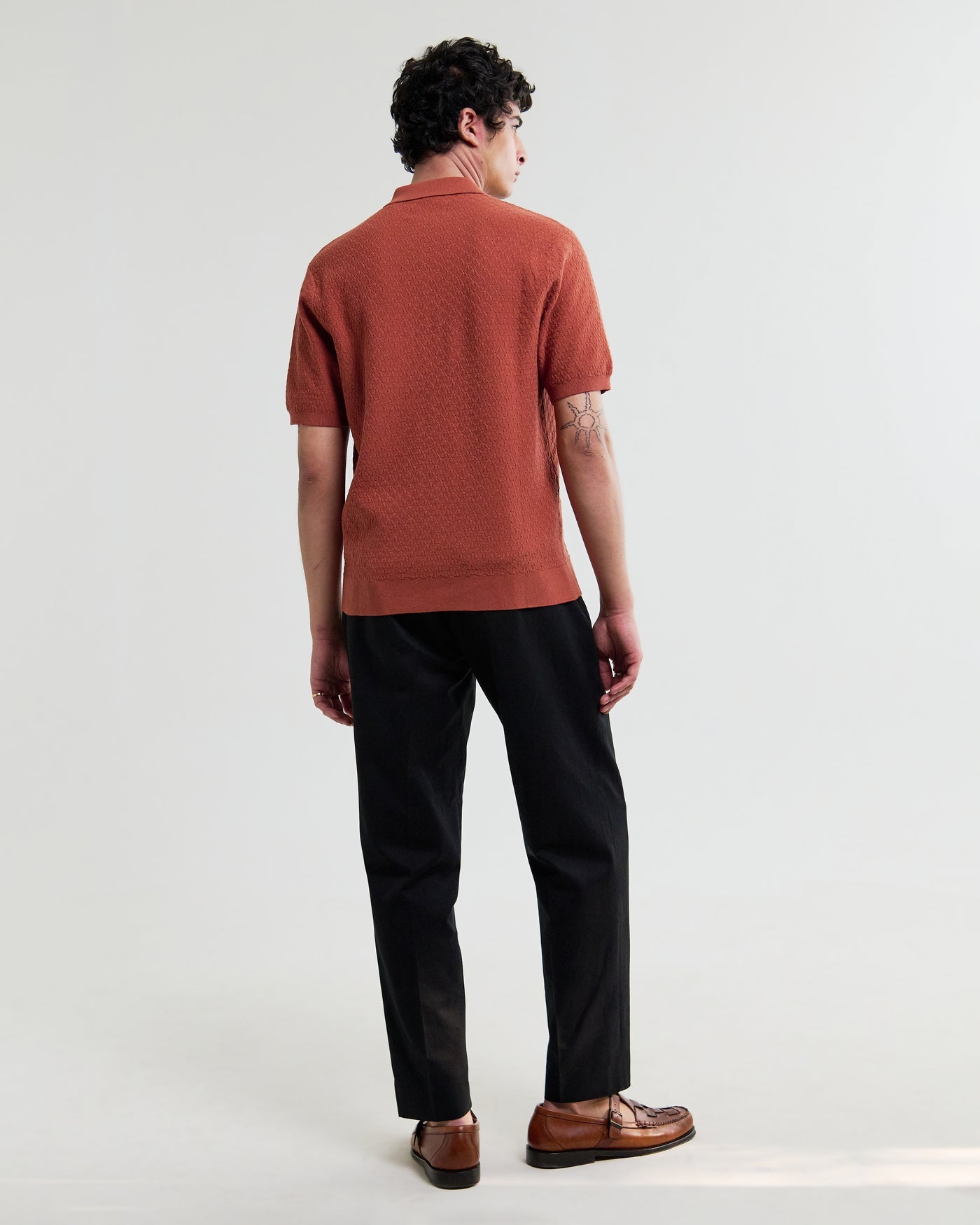 Naples Polo in Retro Diamond Cotton Rust