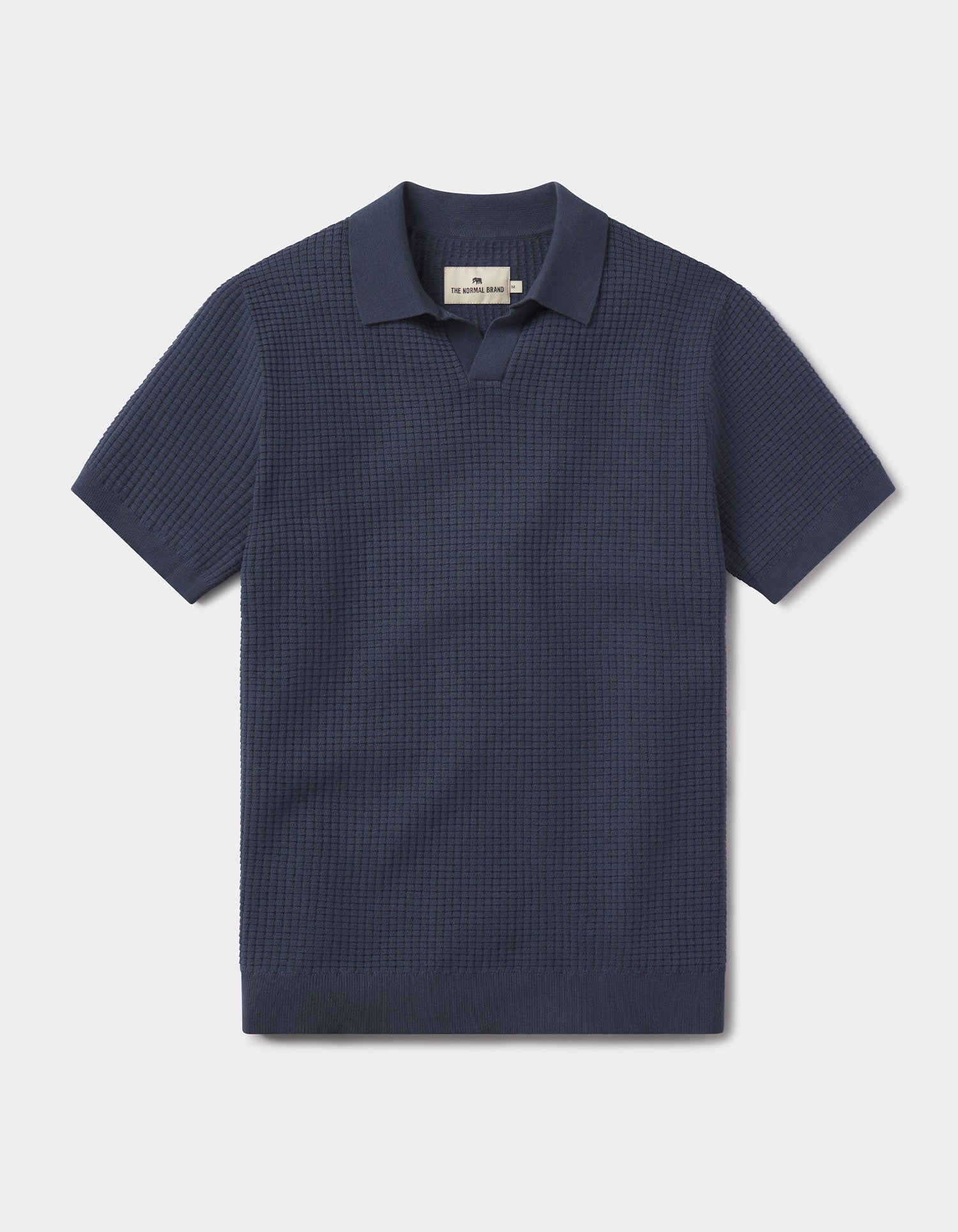 Waffle Stitch Polo Vintage Blue