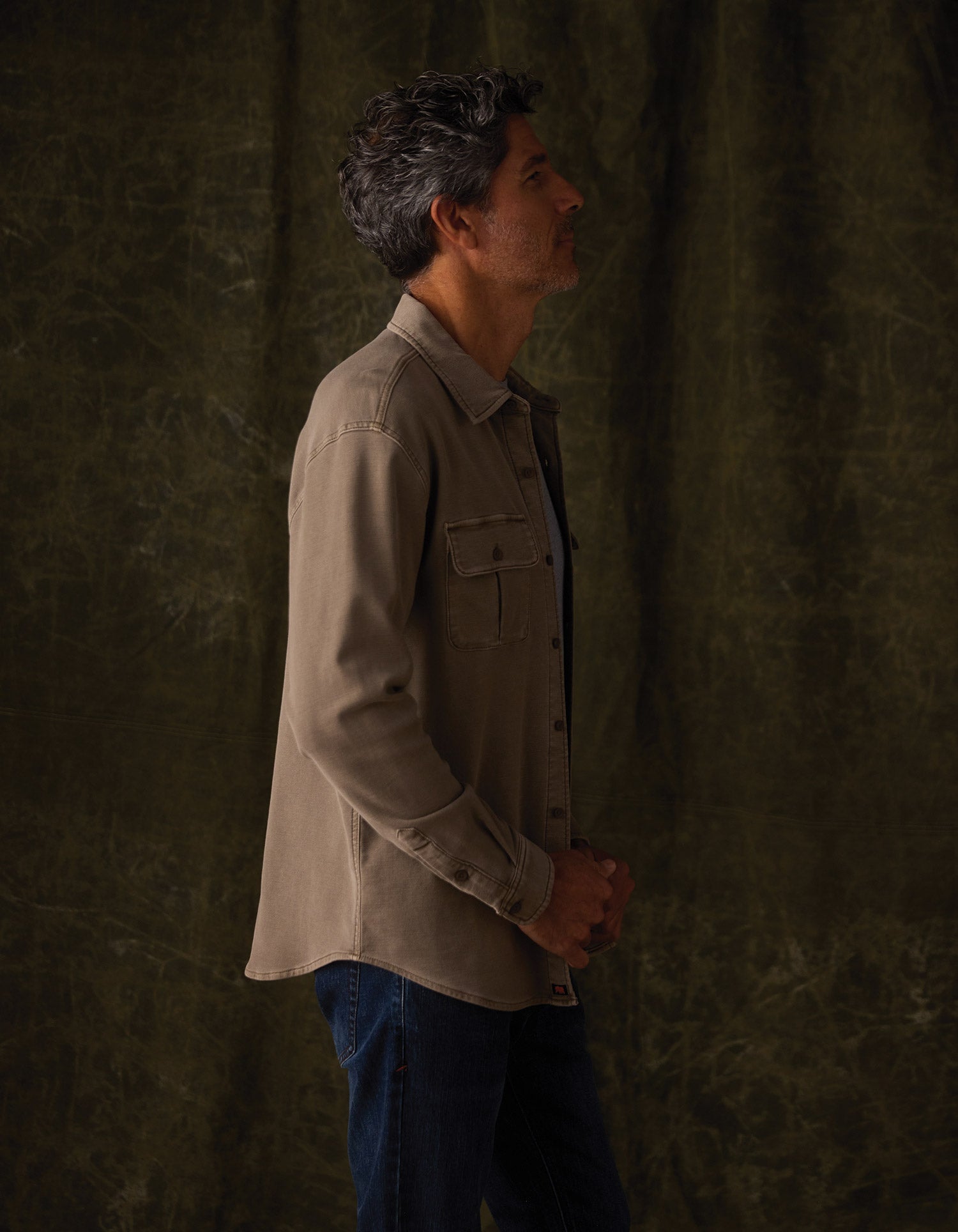 Comfort Terry Shirt Jacket Taupe