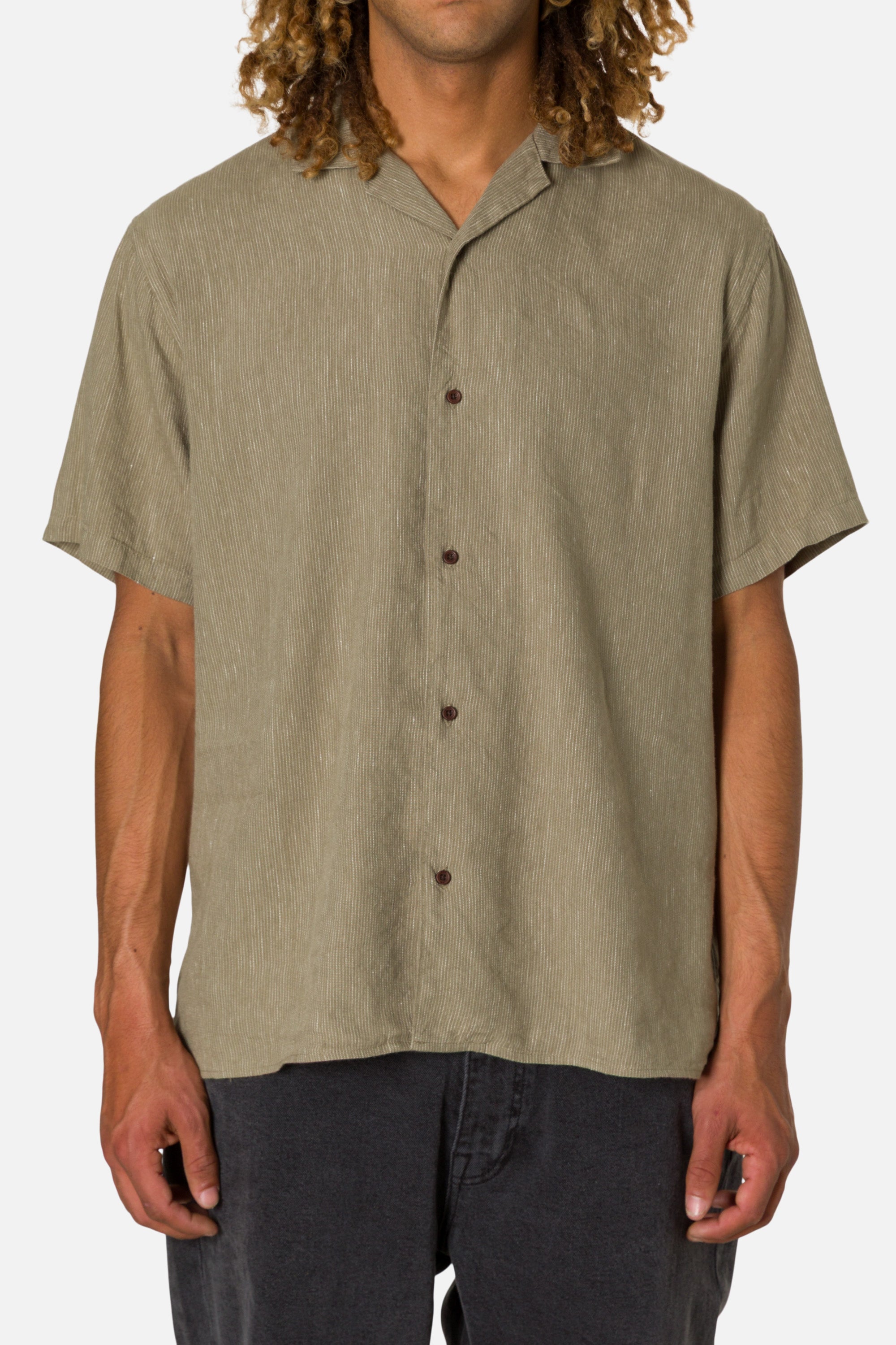 Teller Stripe Shirt Moss