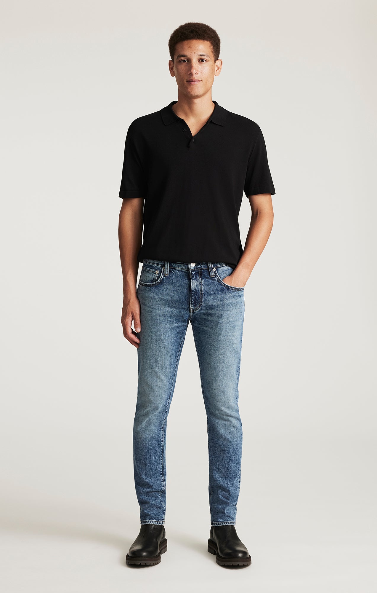 Jake Slim Leg Used Brushed Classic Blue