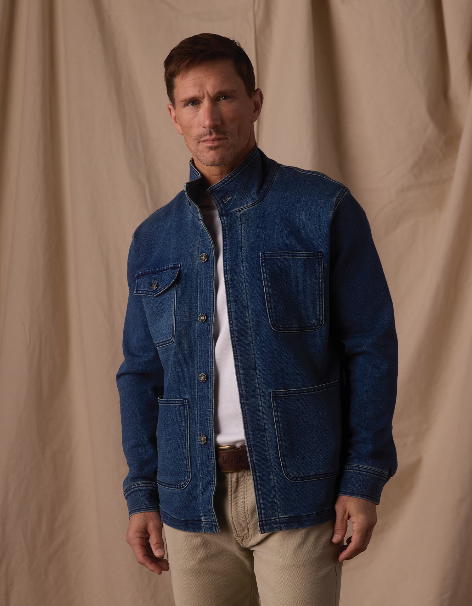 Comfort Terry Jean Chore Coat Dark Wash