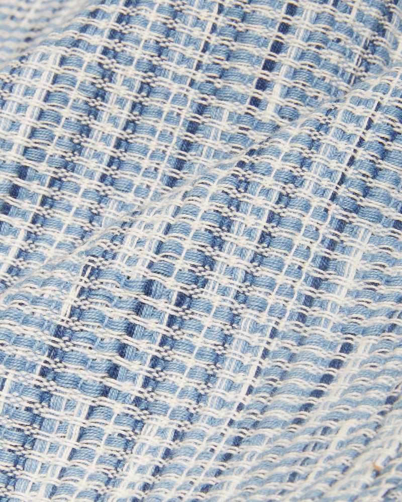 Rainbow Weave Short Sleeve Camp Shirt Indigo