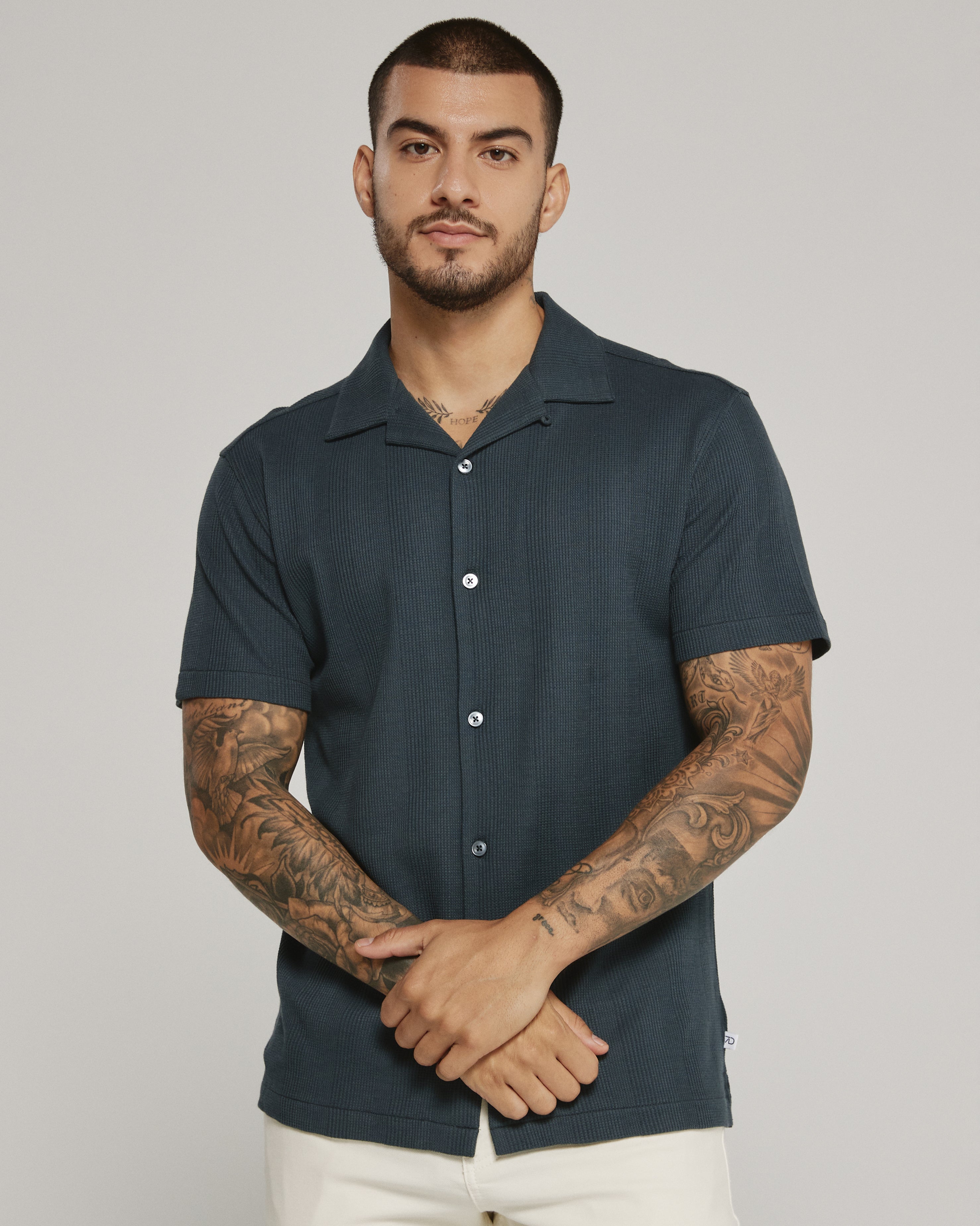 Burke Camp Sweater Shirt Petrol Navy