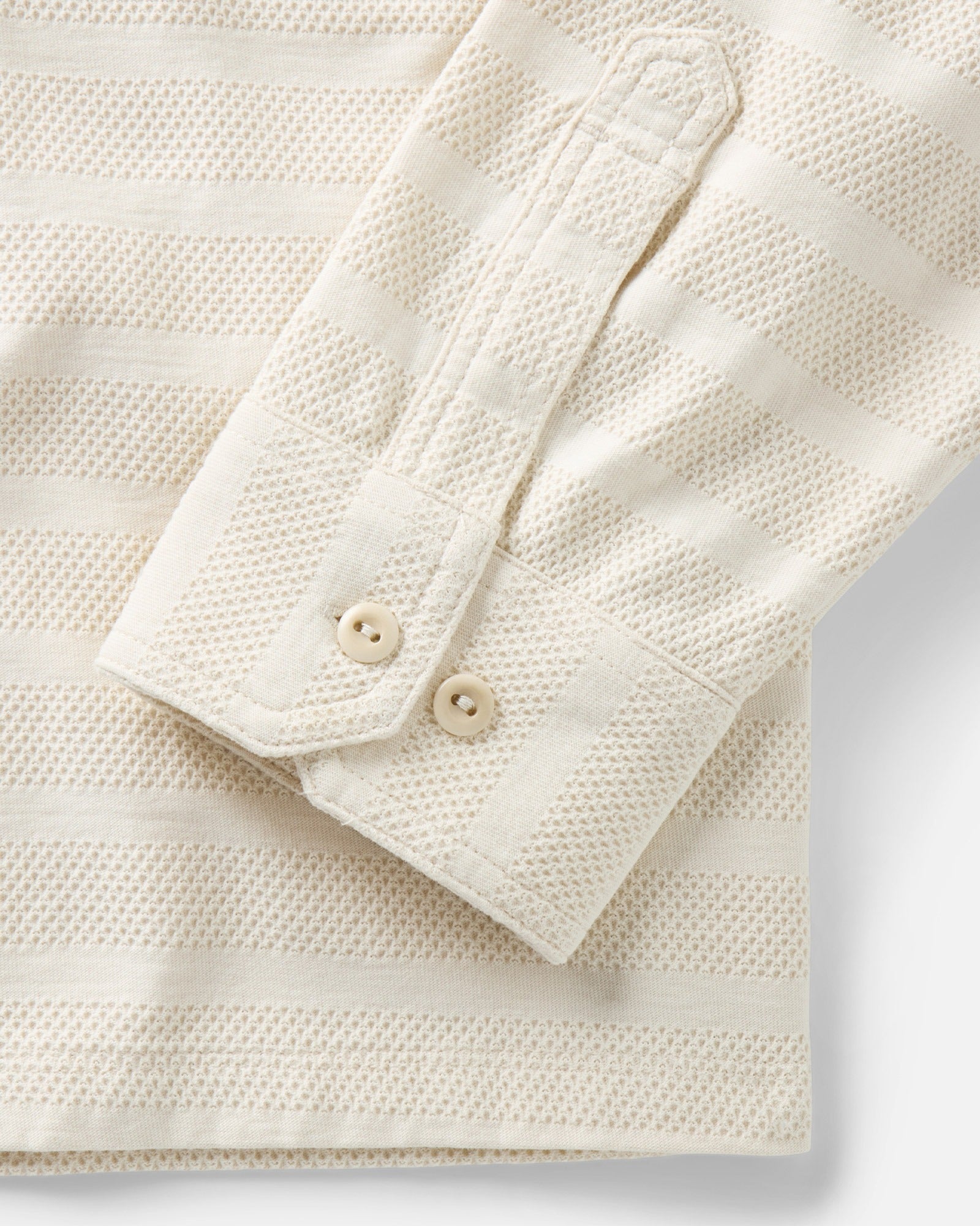 The Long Sleeve Knit Stripe Polo Vintage White