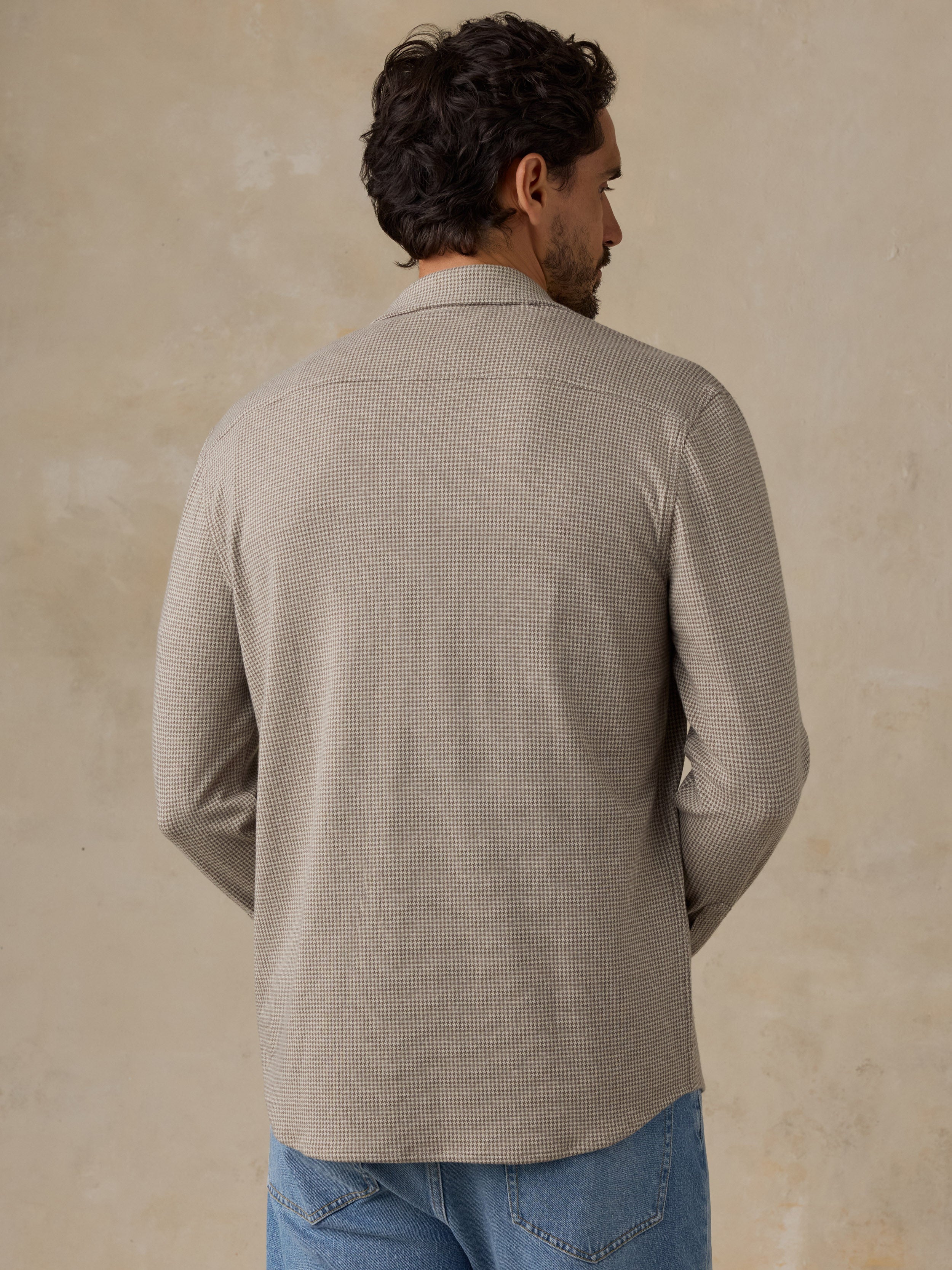 Legend Sweater Shirt Taupe Brown Pincheck
