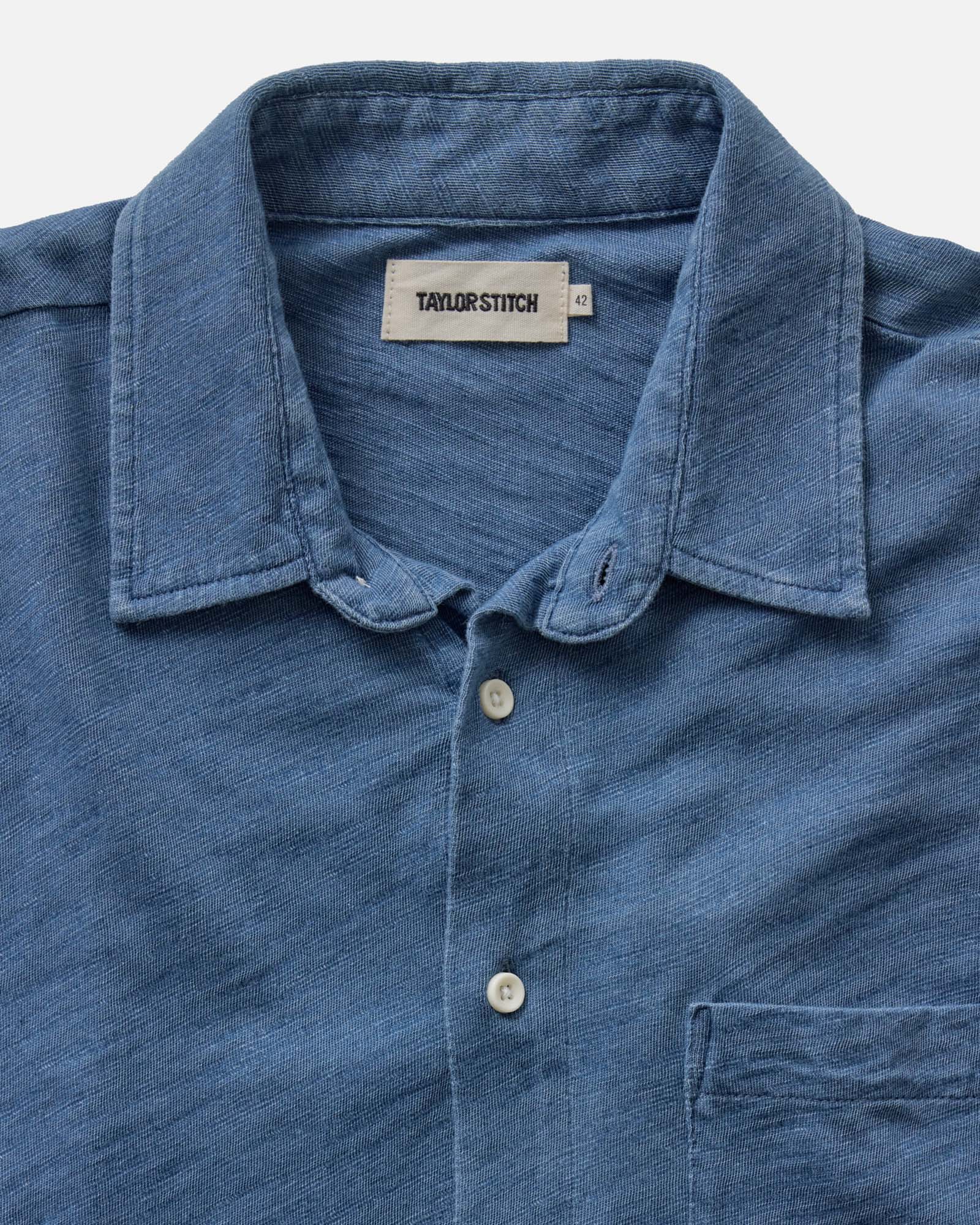 The Short Sleeve California Washed Indigo Slub