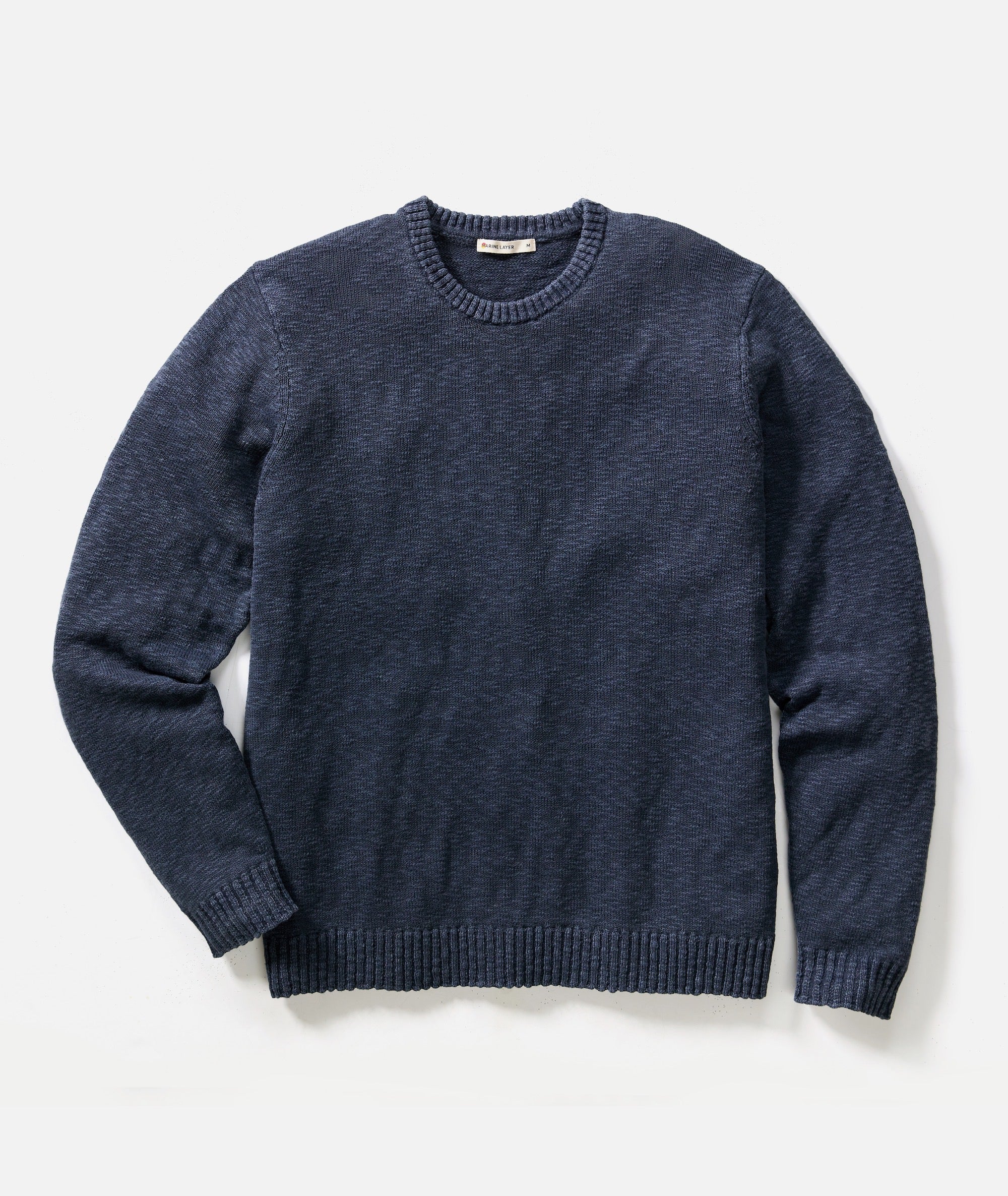 Long Sleeve Slub Crew Sweater Tee Vintage Indigo
