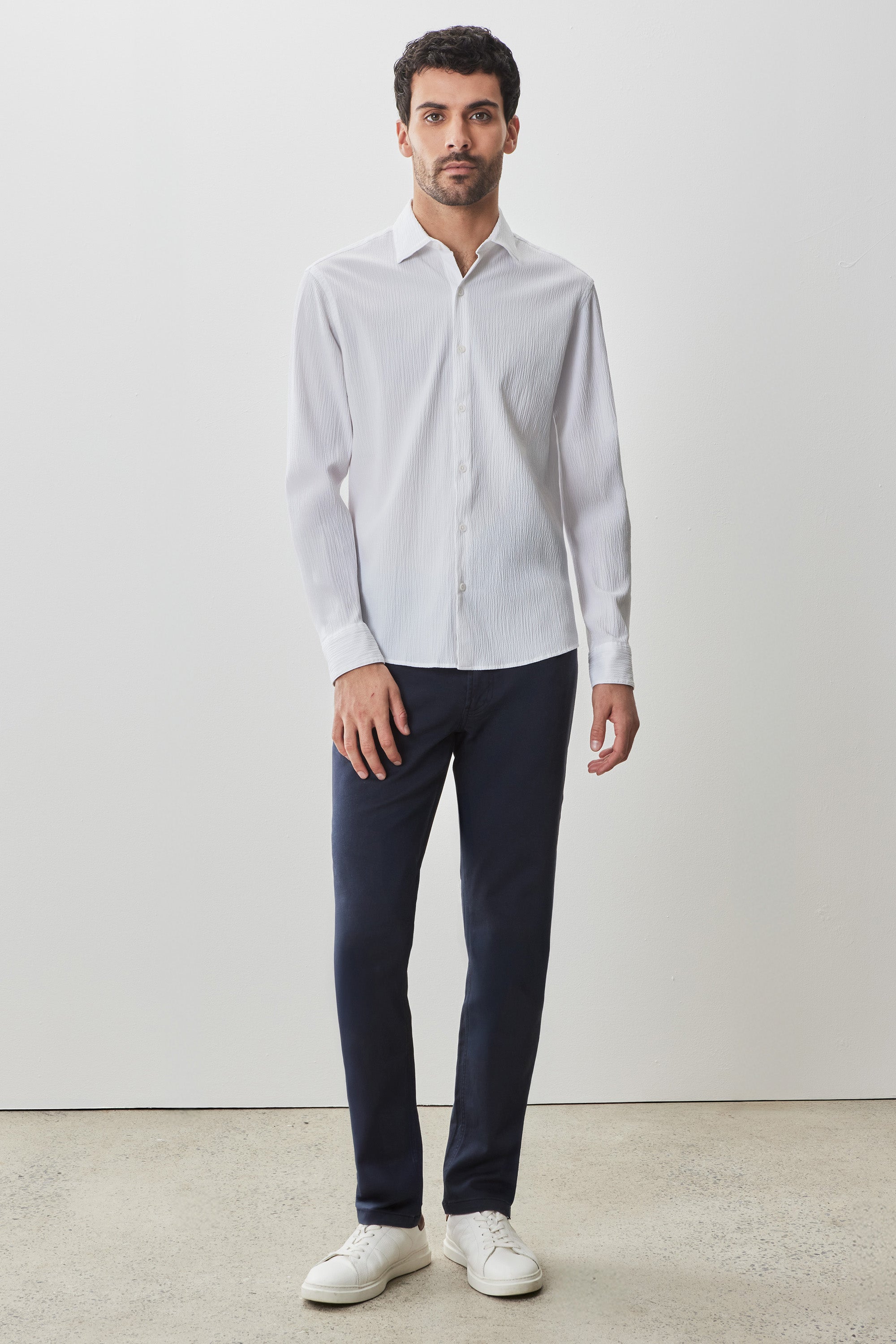 Tyler Long Sleeve Woven Shirt White