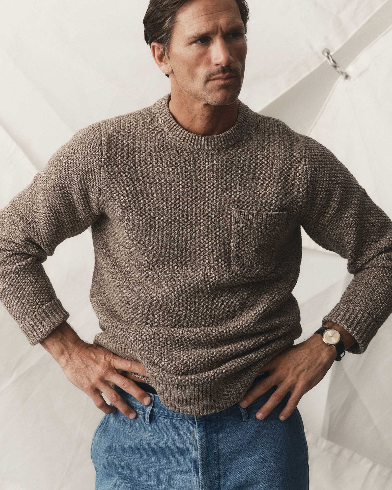 The Crawford Crew Sweater Coffee Twist