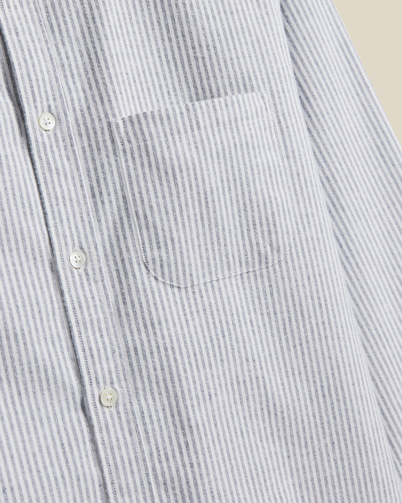 Brushed Oxford Stripe Shirt Blue