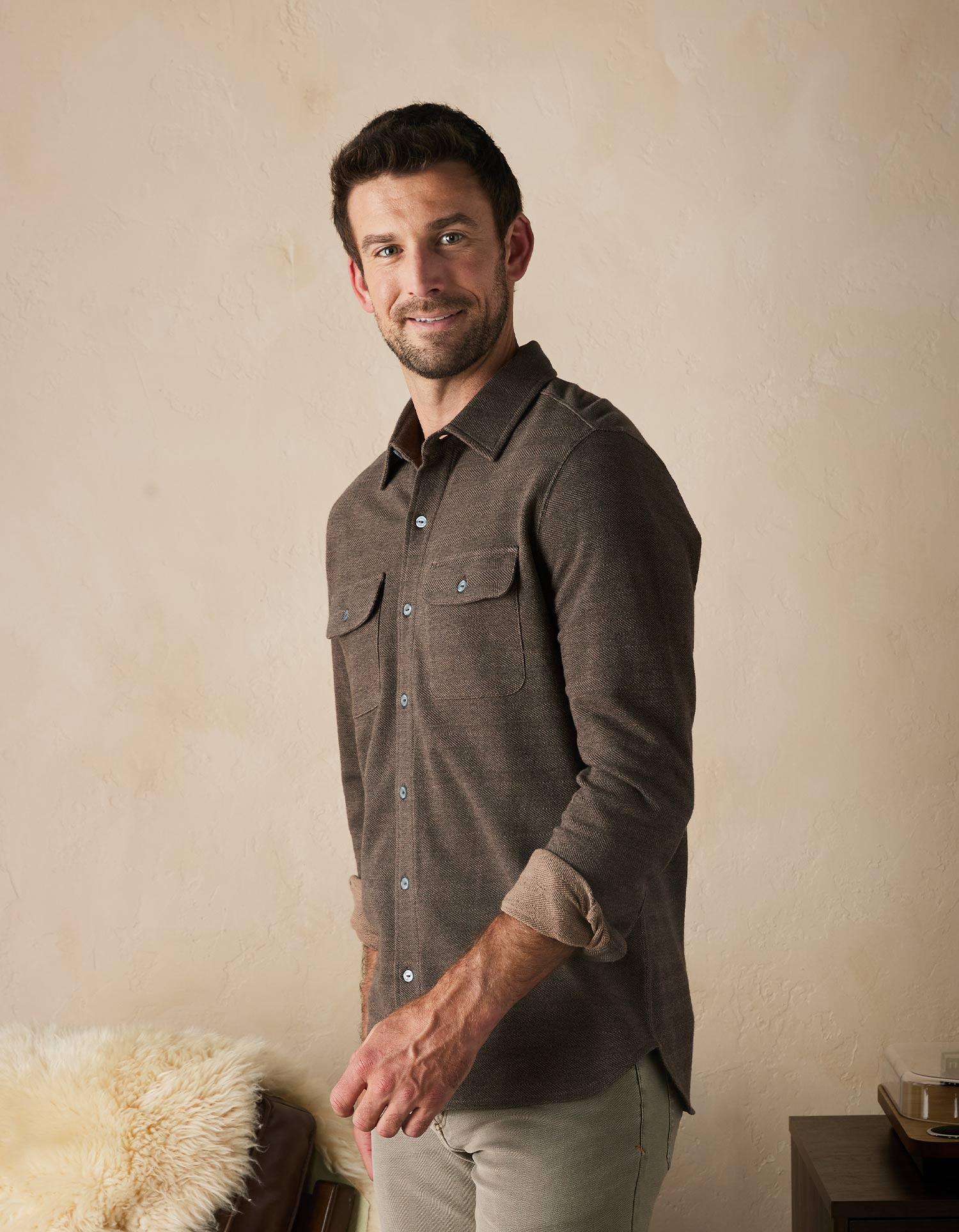 Textured Knit Everyday Shirt Java