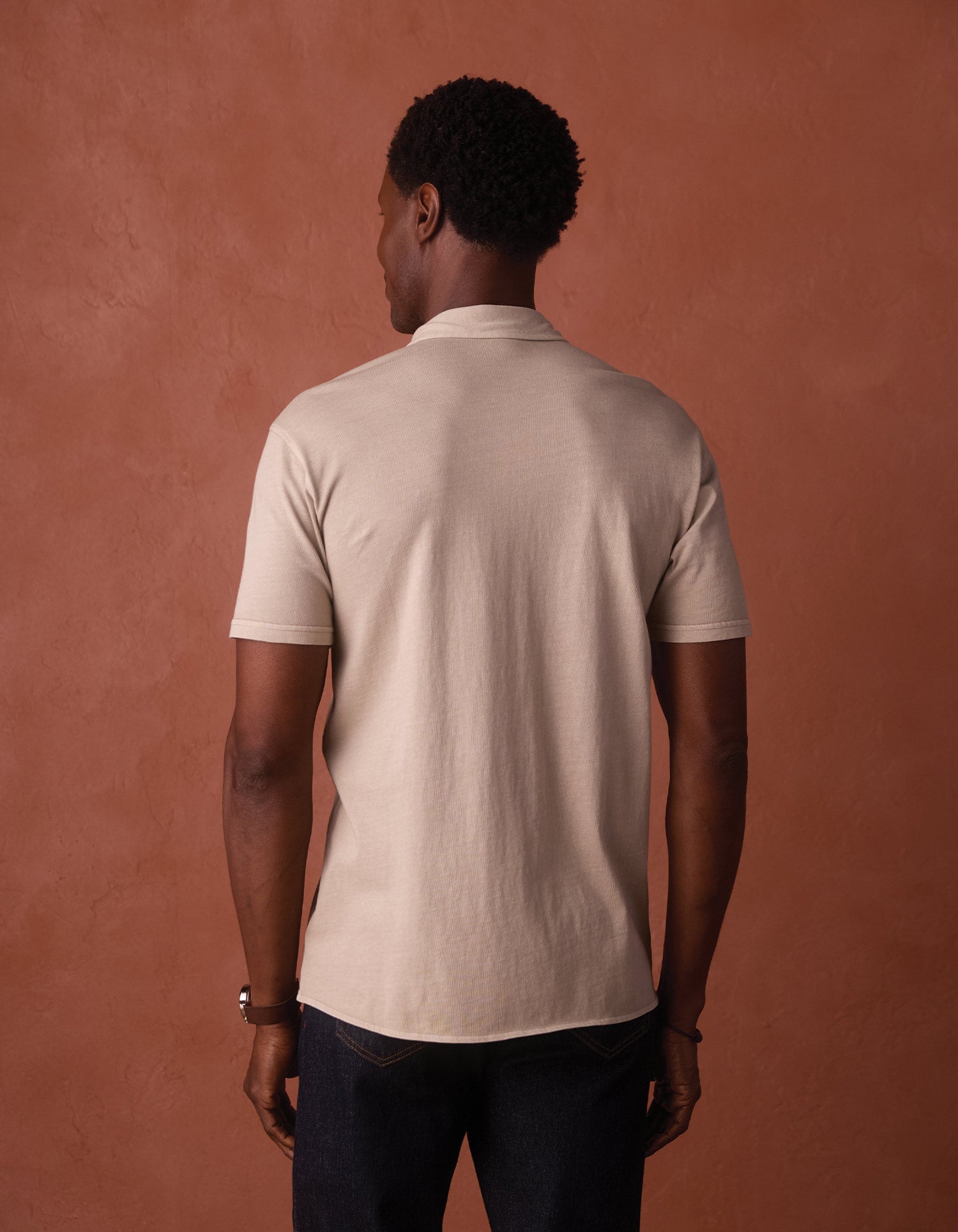 Normal Jersey Short Sleeve Button Up Pumice