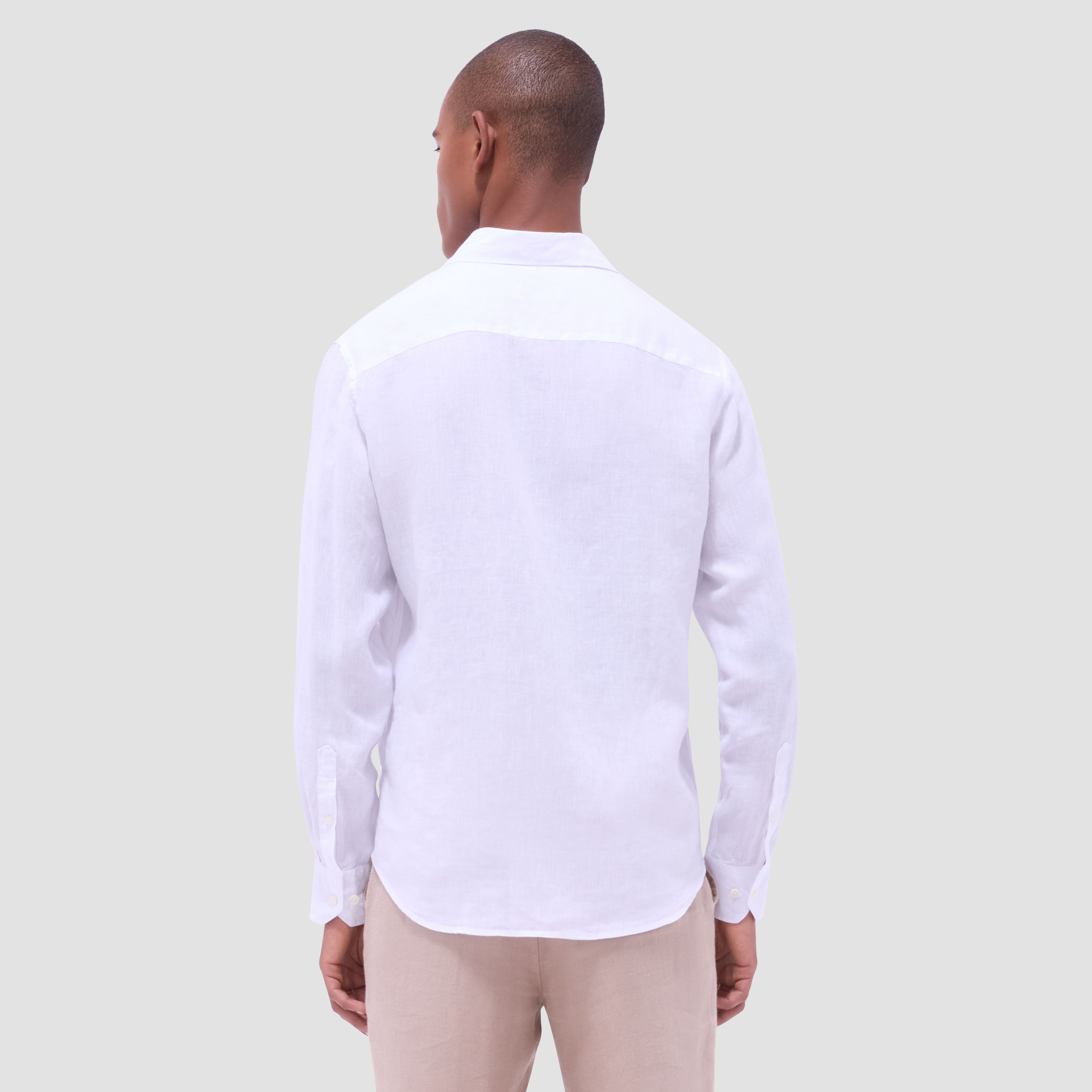 Axel Linen Long Sleeve Shirt White