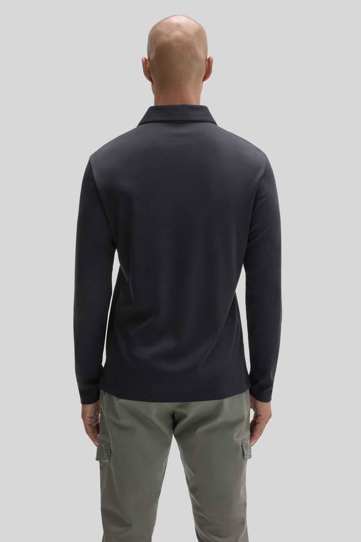 Georgia Longsleeve Herringbone Polo Black