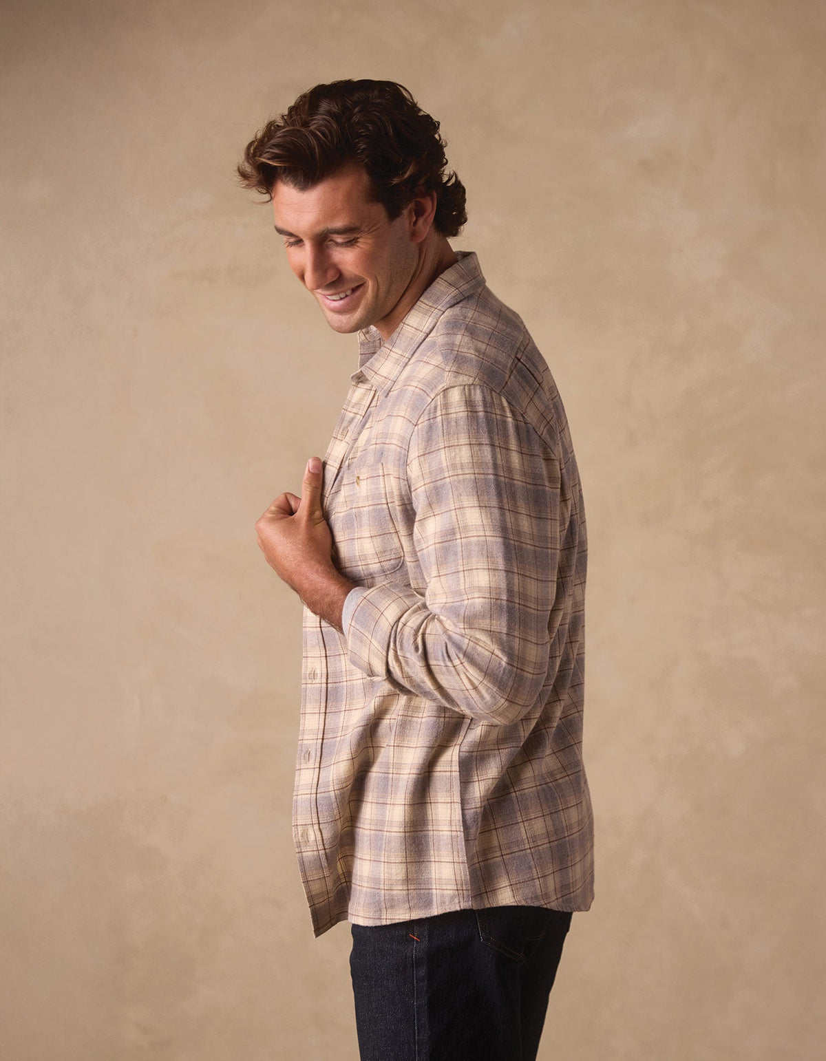 Hudson Double Brushed Flannel Cream Plaid