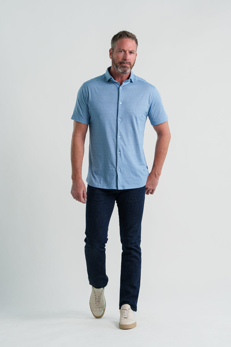 Oval Geo Tech Shirt Med. Blue