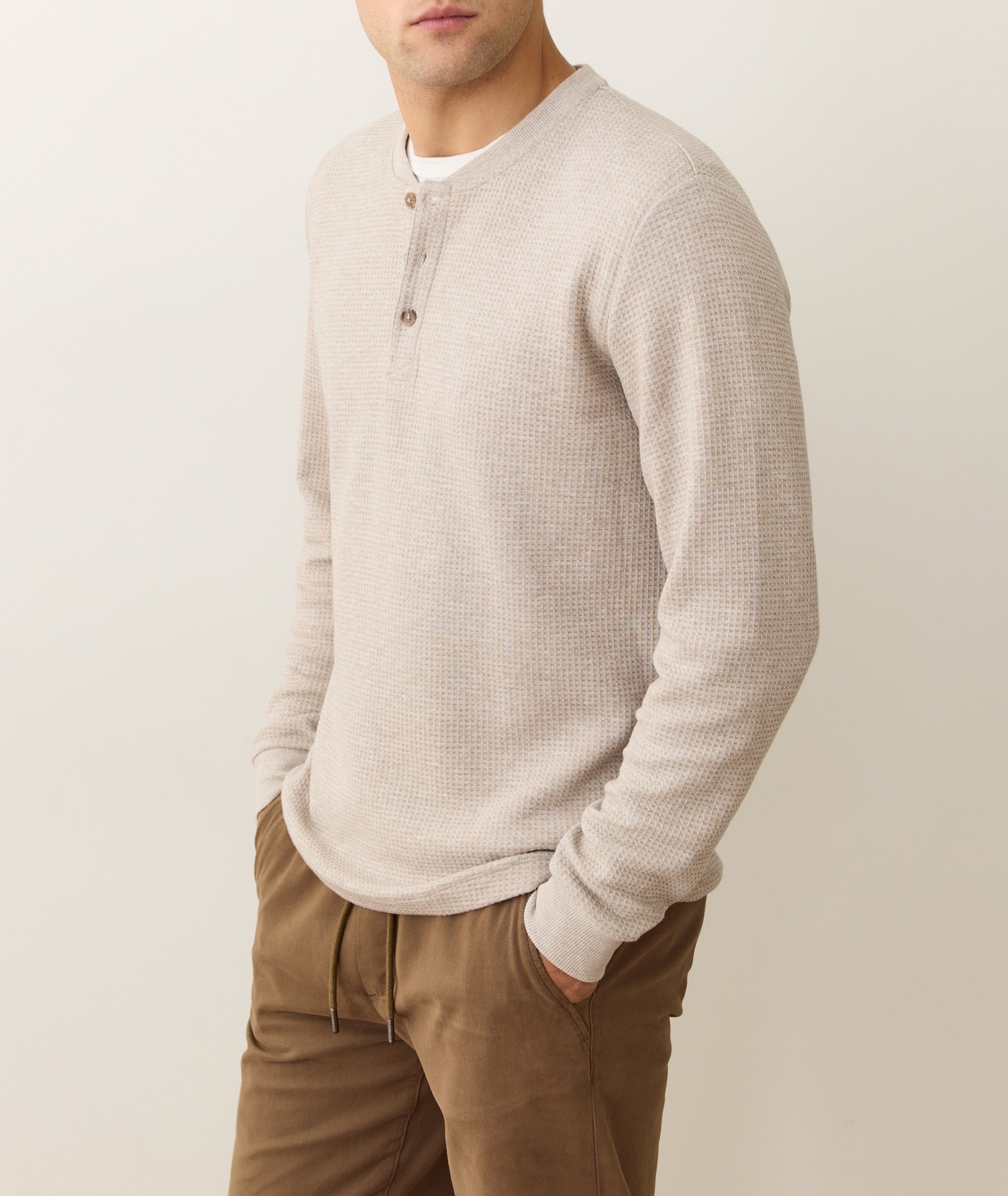 Waffle Henley Oatmeal