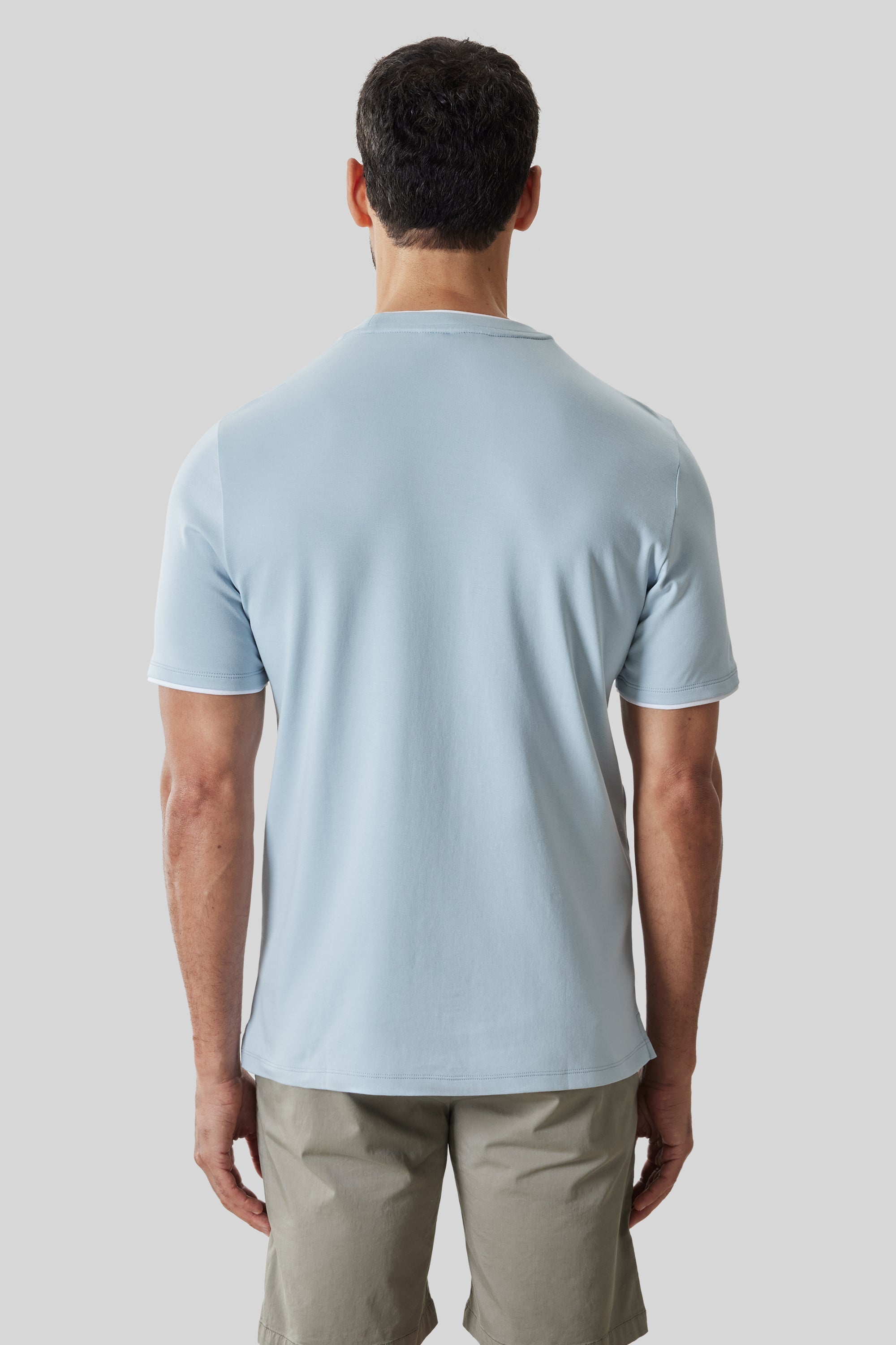 Georgia Short Sleeve Crew w/ Trim Fresh Blue