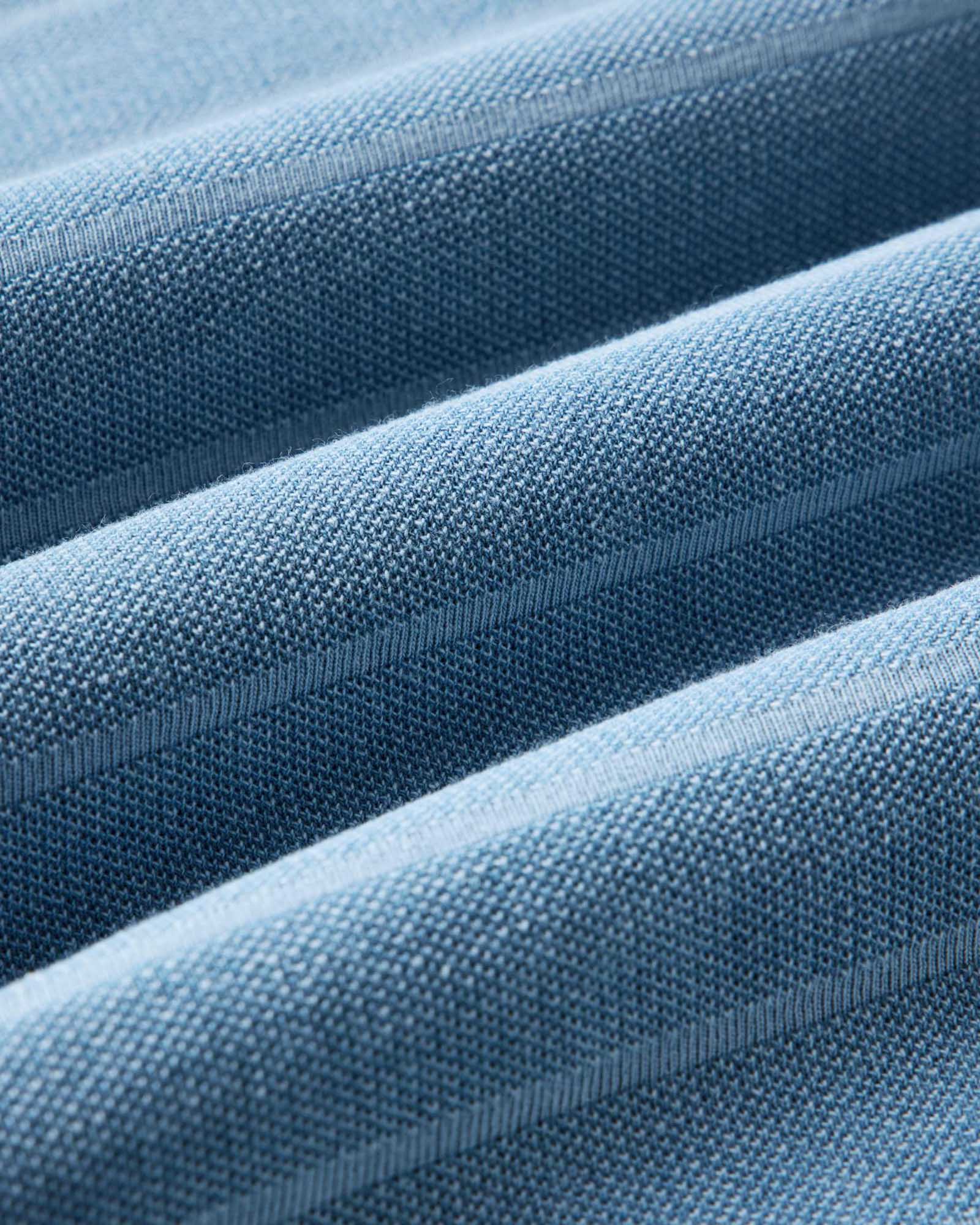 The Pacific Polo Washed Indigo Pique Stripe