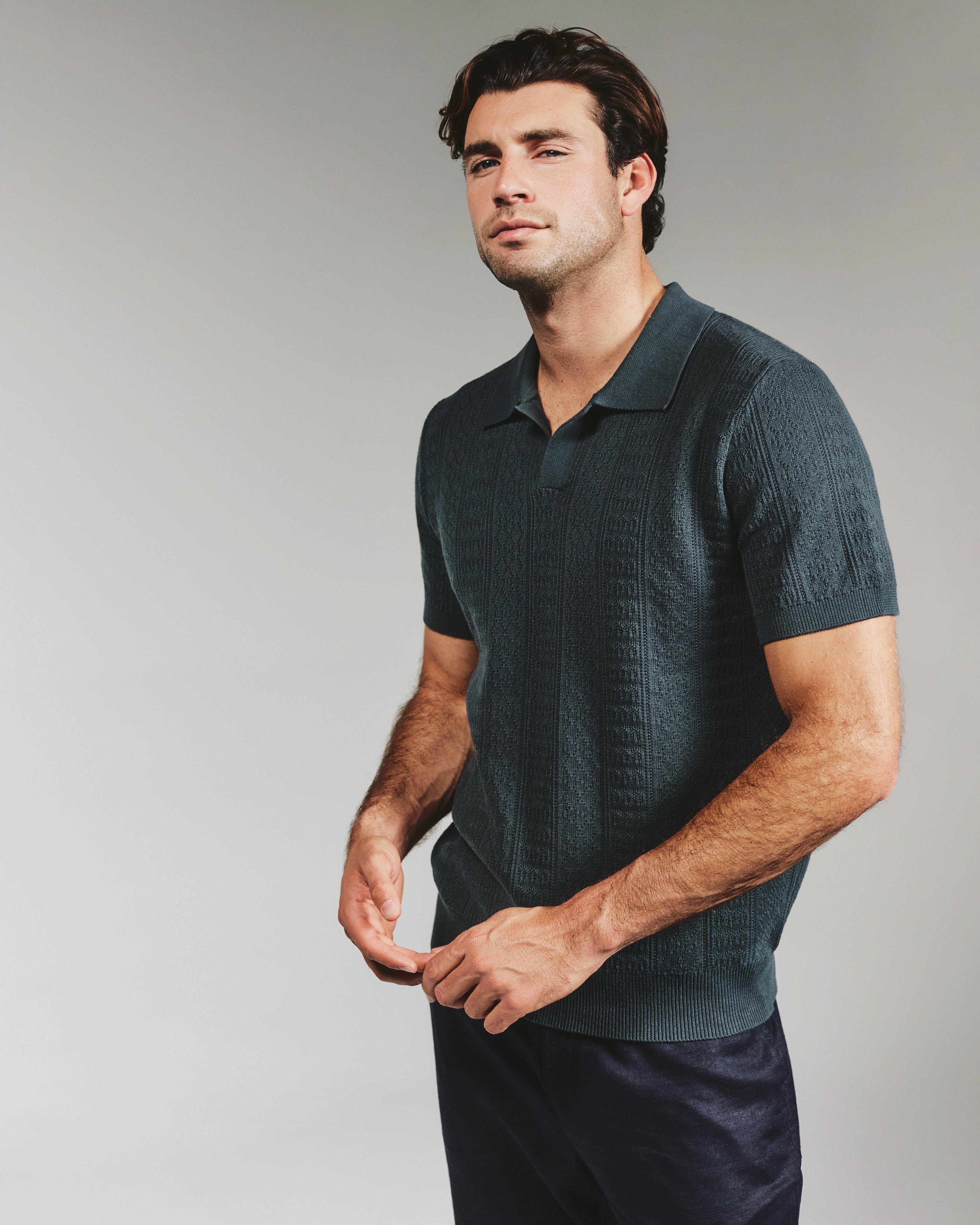 Gavin Sweater Polo Petrol Navy