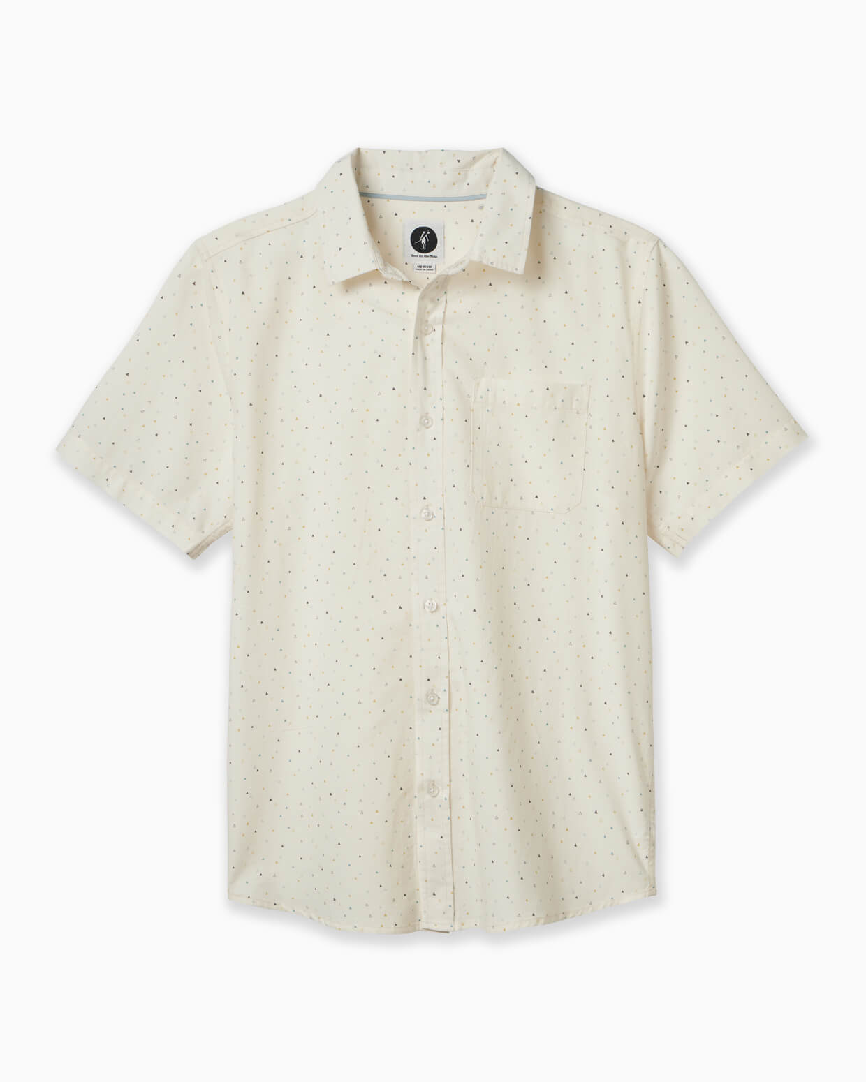 Coastline Short Sleeve Button Up Washed White Naples