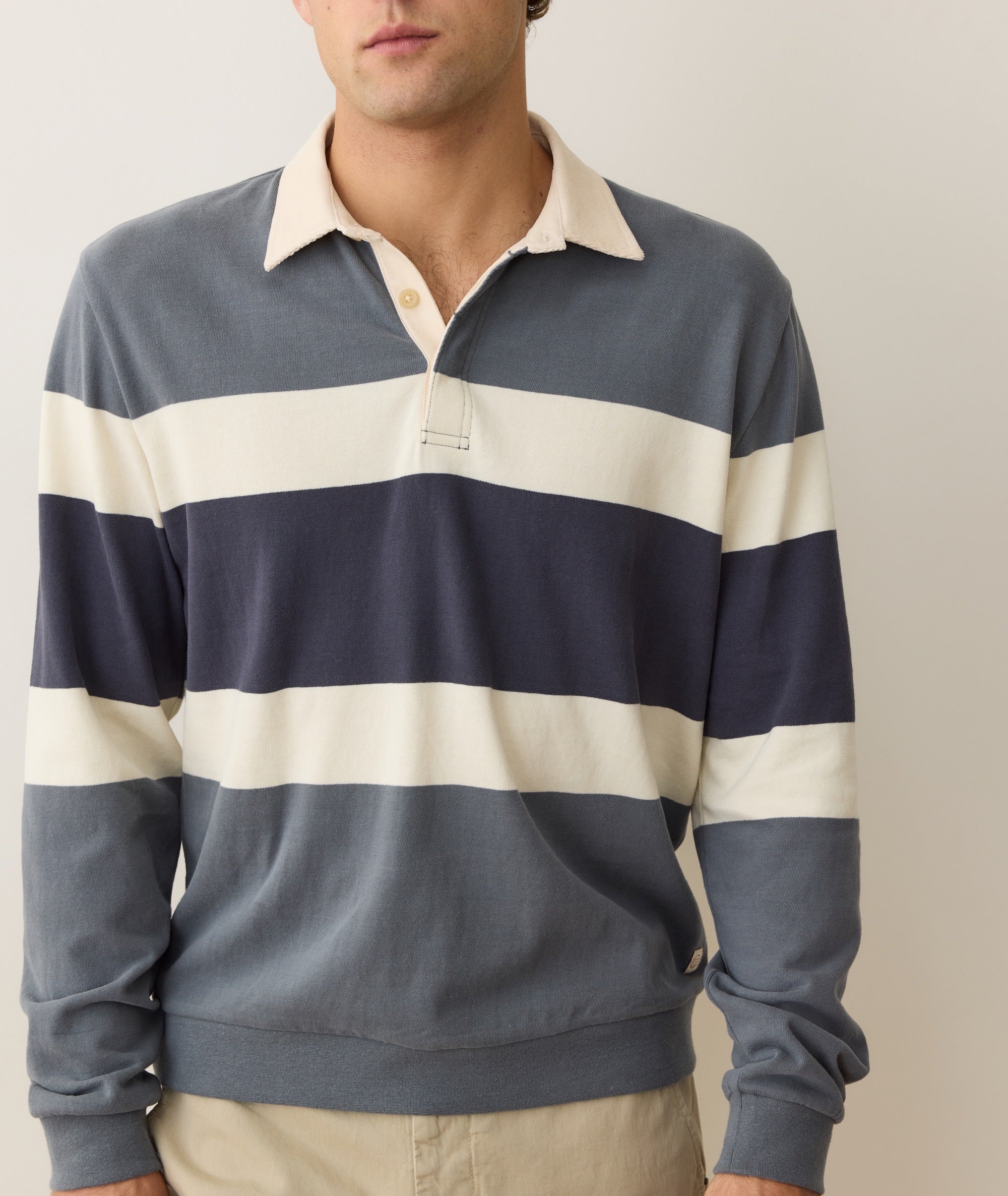Sueded Rugby Polo Stormy Weather Colorblock