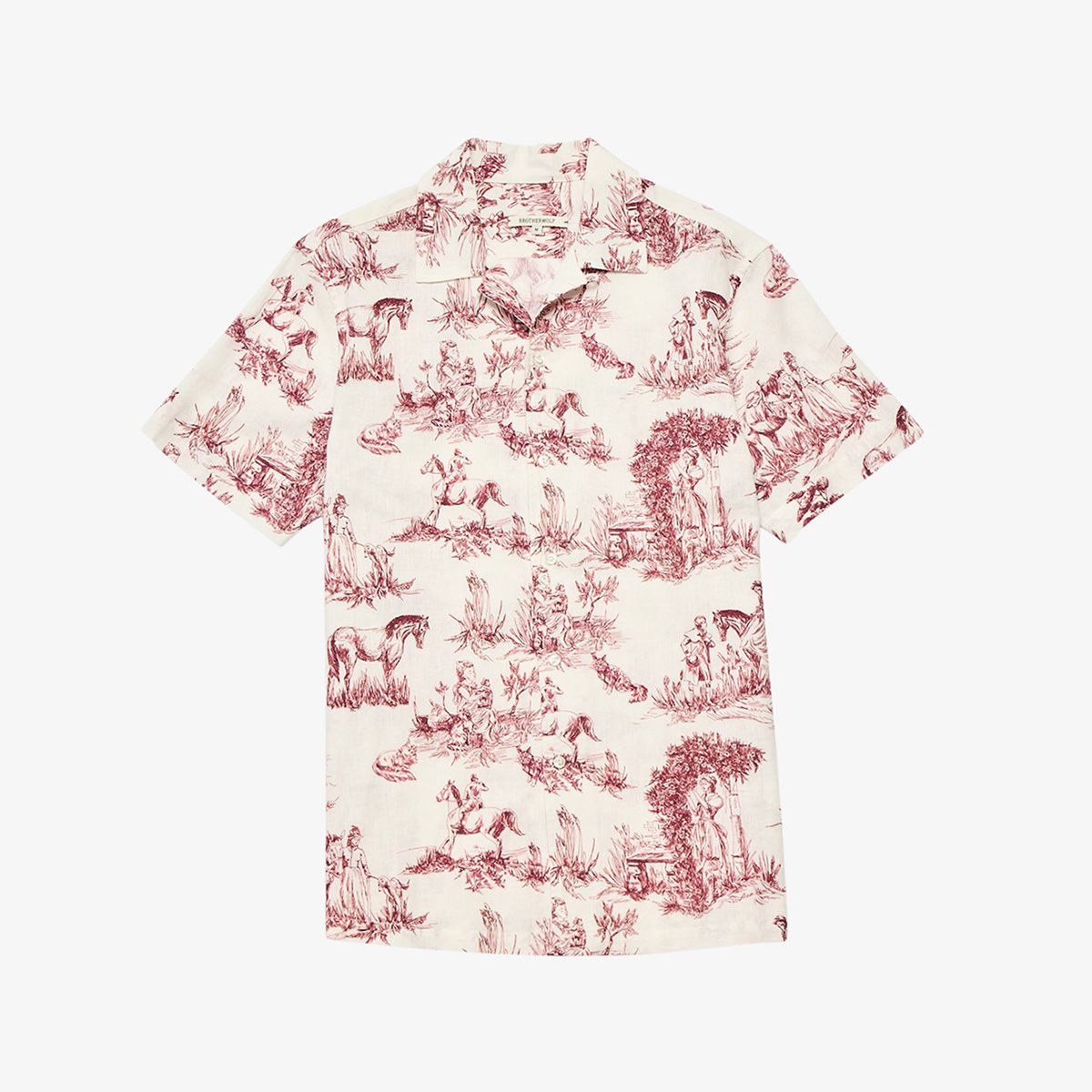 Bordeaux Cuban Collar Shirt Bordeaux Print