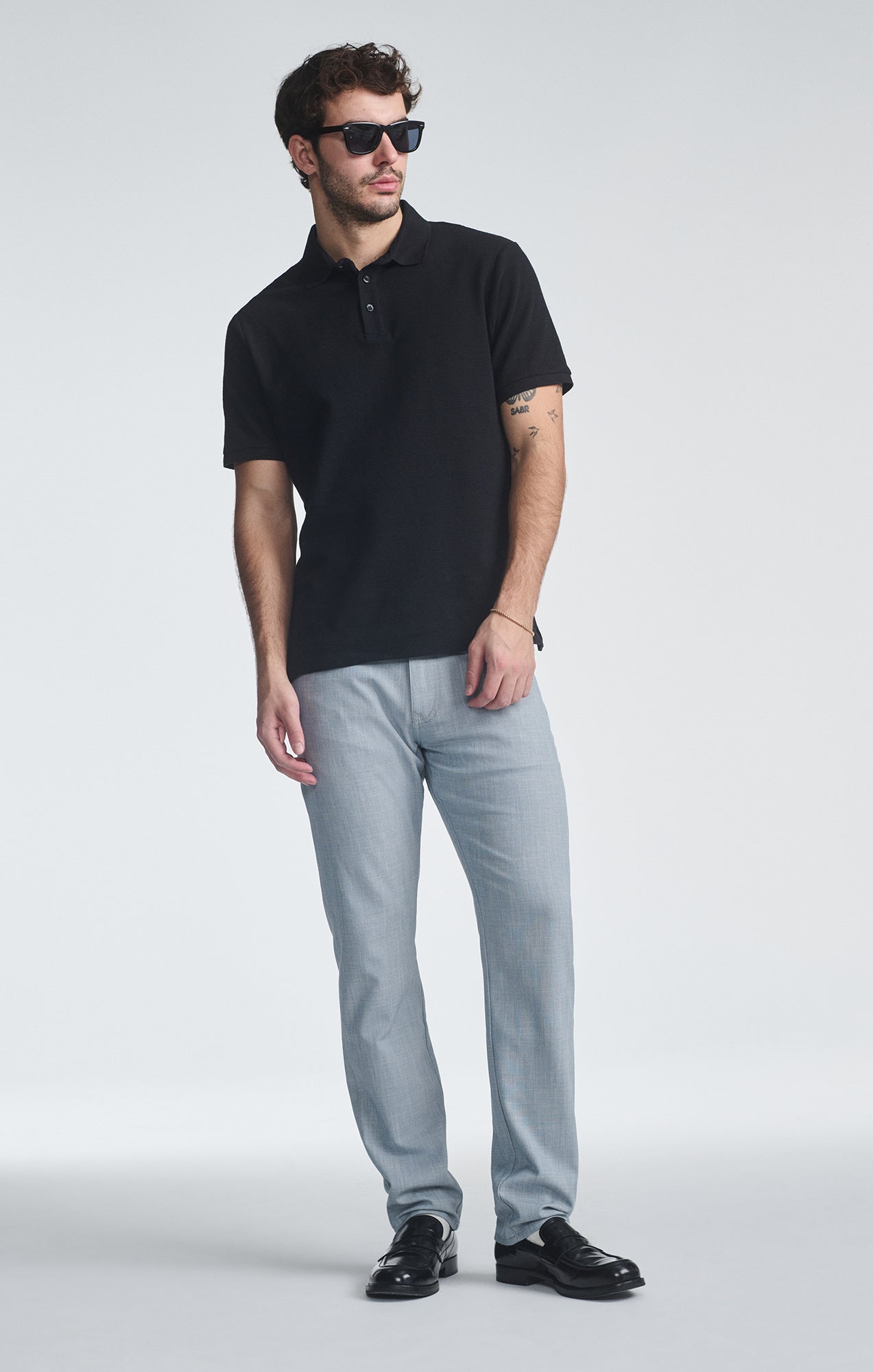 Marcus Twill Slim Straight Pant Bone Cross Hatch