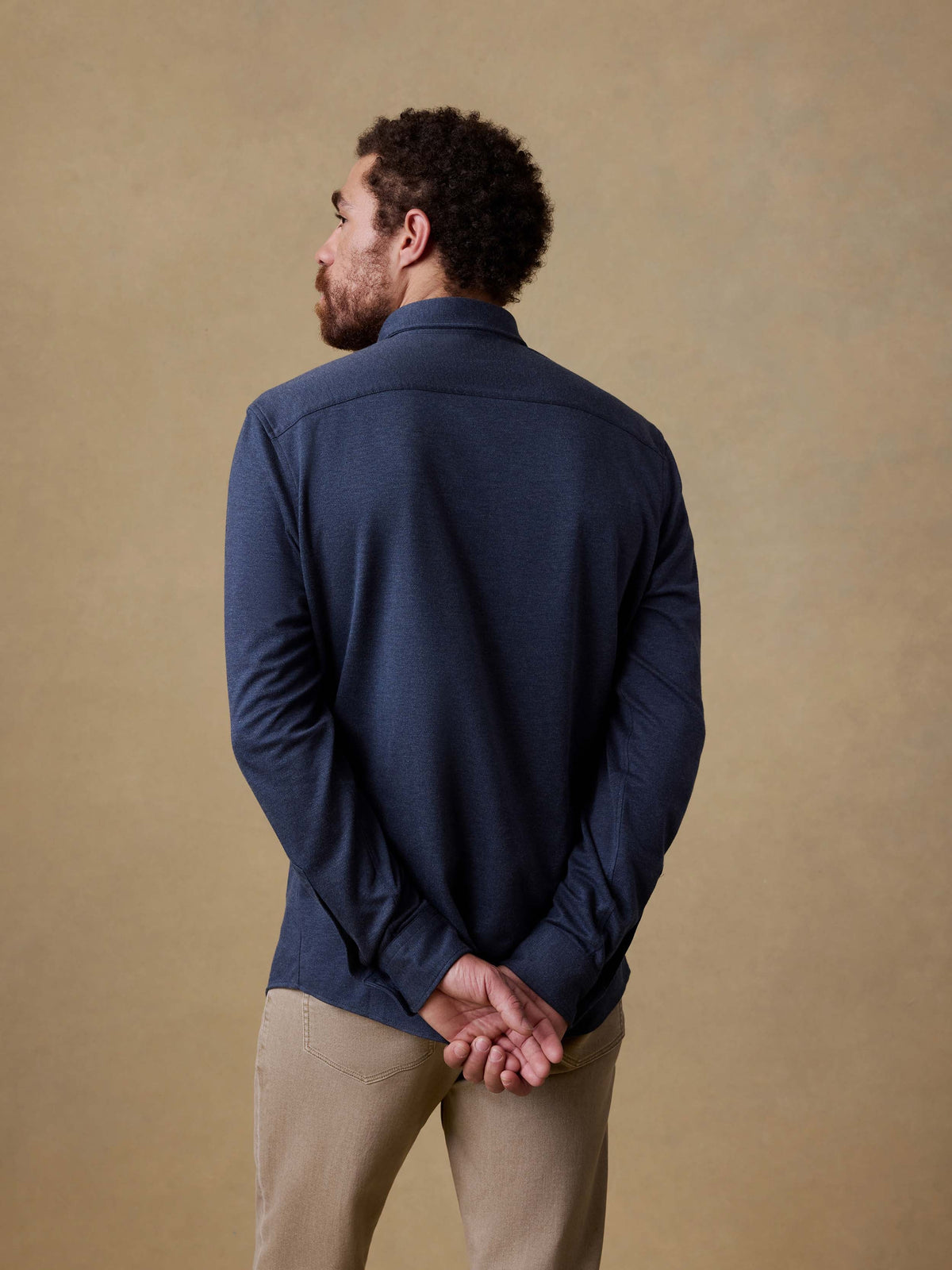 Coastline Knit Shirt Ocean Heather Twill