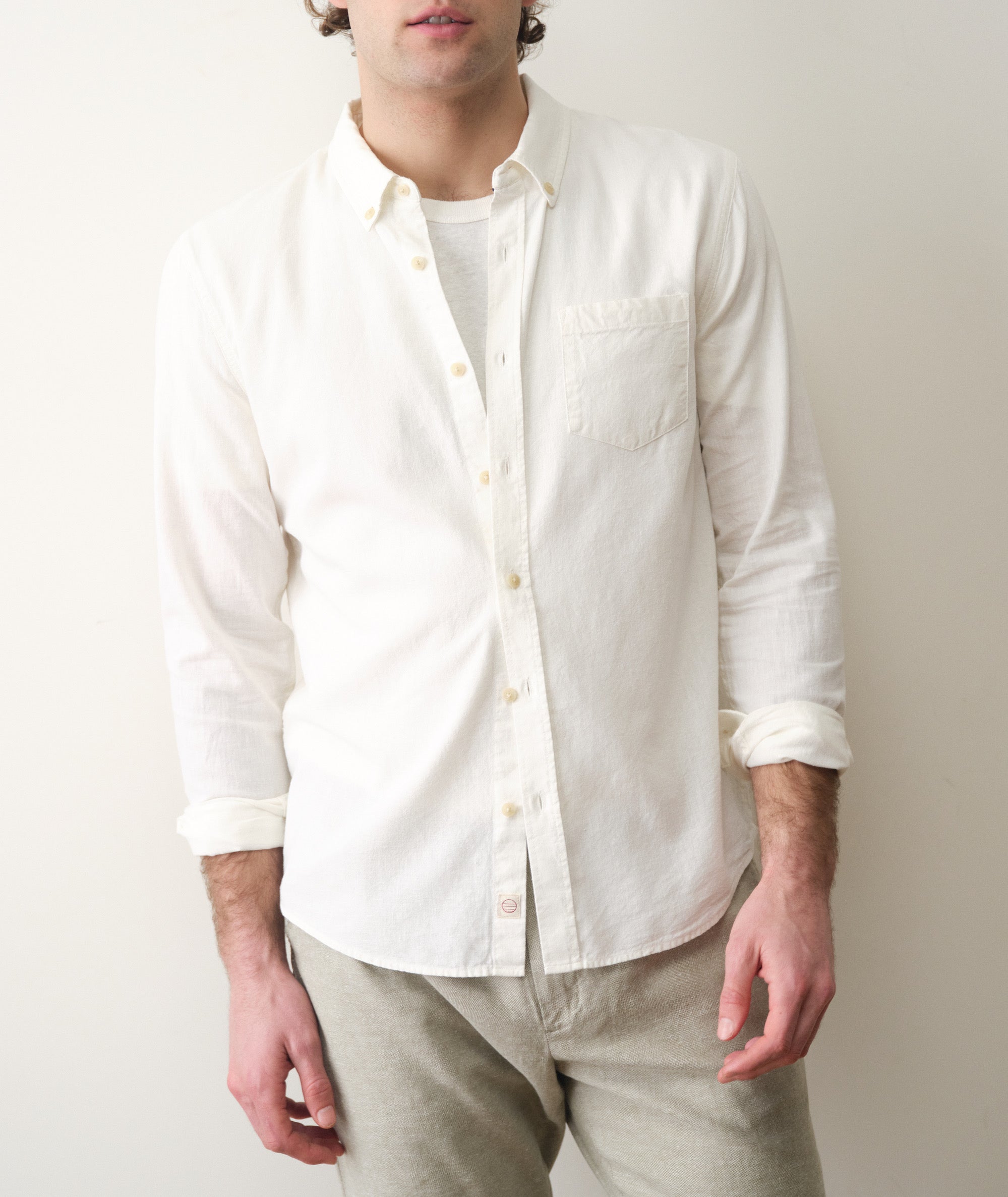 Better-Than-Linen Long Sleeve Shirt White