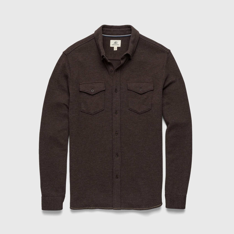Rex Soft Rib 2-Patch Pocket Shirt Brown Heather